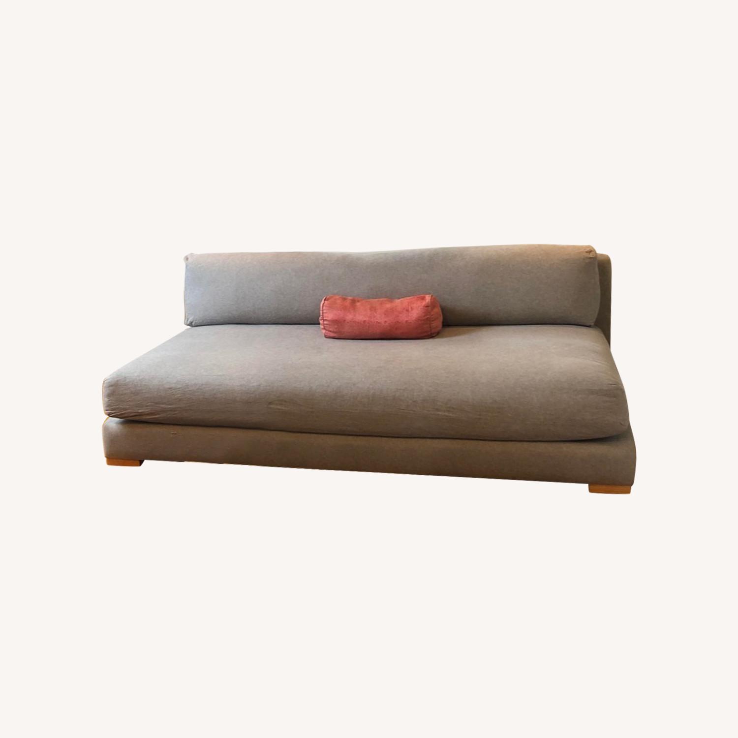 CB2 Modern Gray Linen Sofa AptDeco