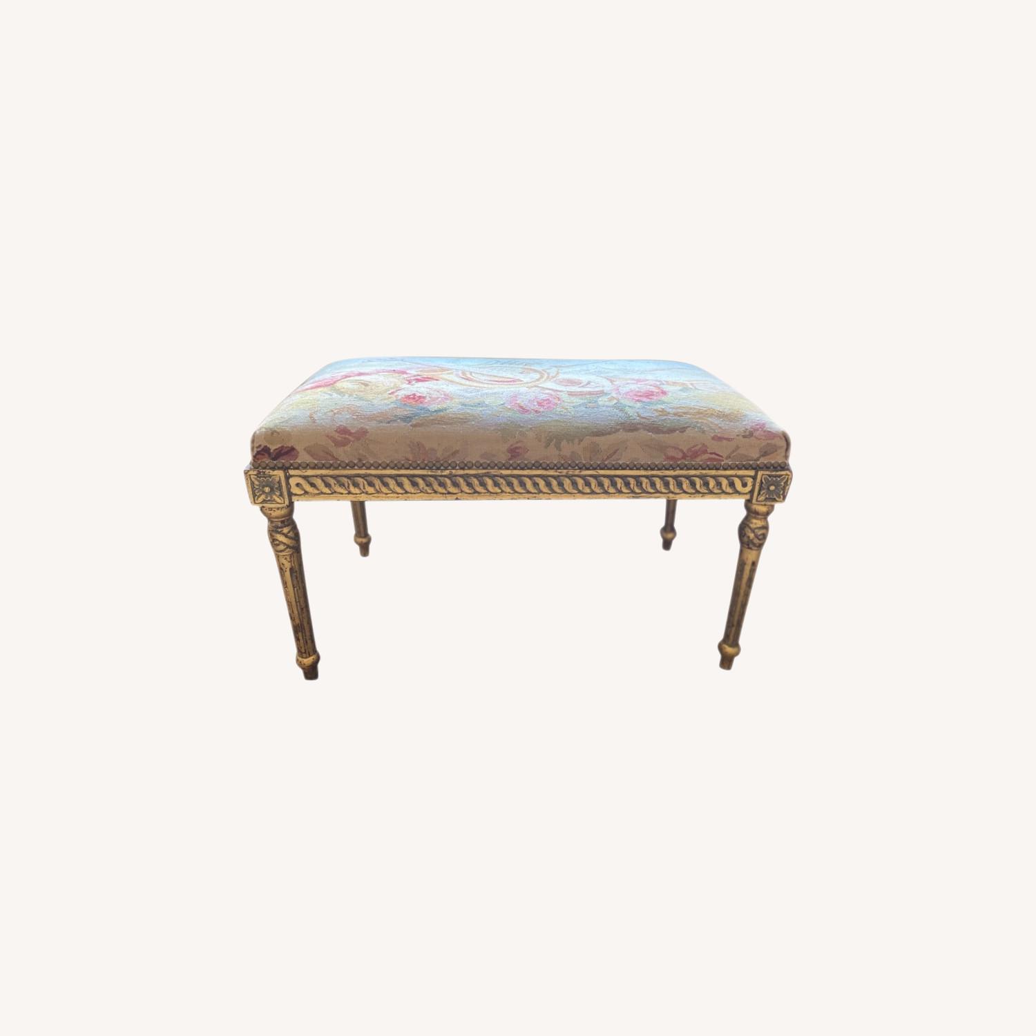 Antique Gorgeous Embroidered Bench - image-0