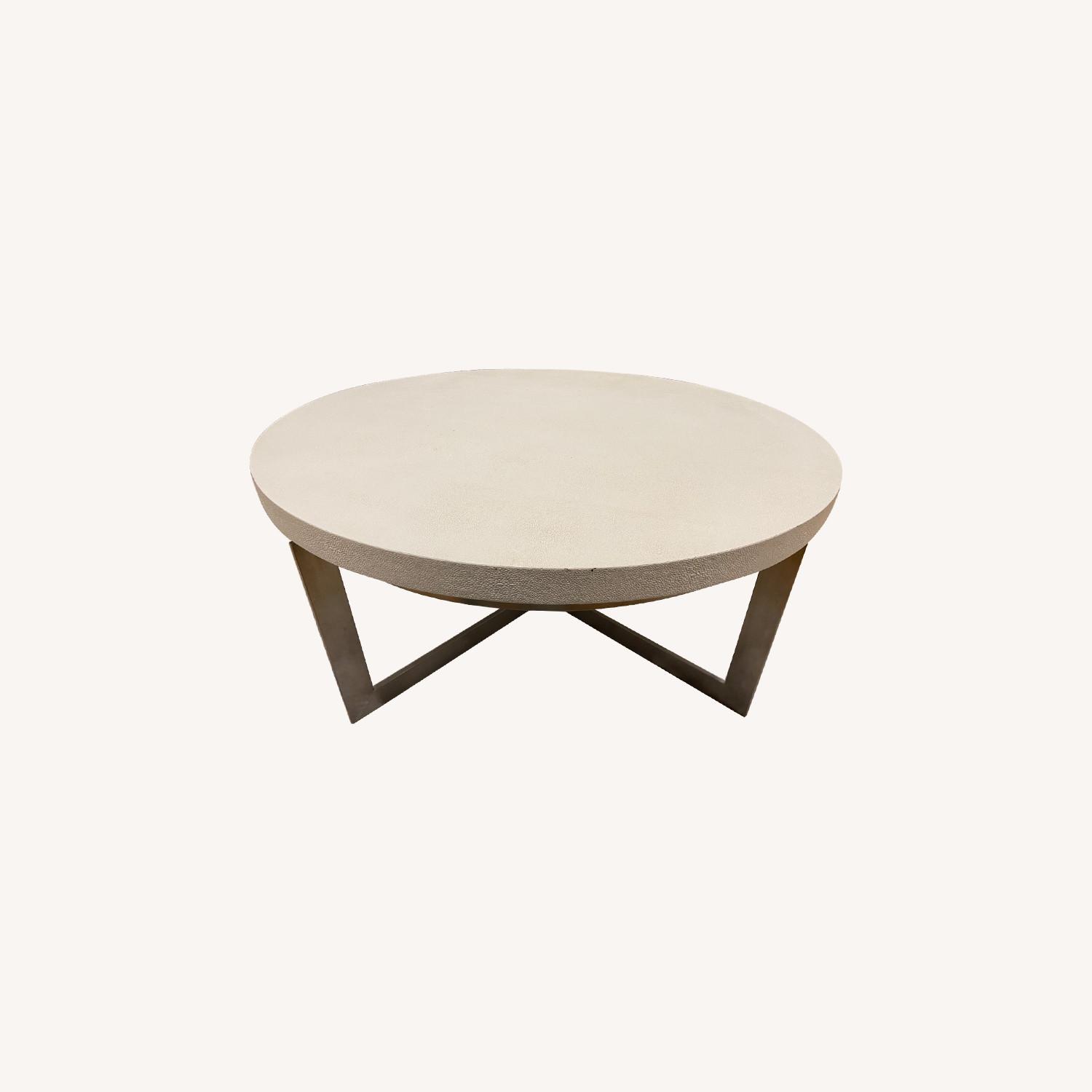 Artistic Frame Round White Coffee Table AptDeco