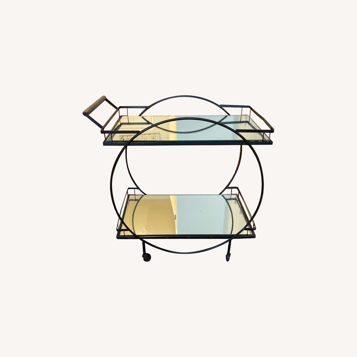 Vintage Art Deco Bar Cart with Wheels AptDeco