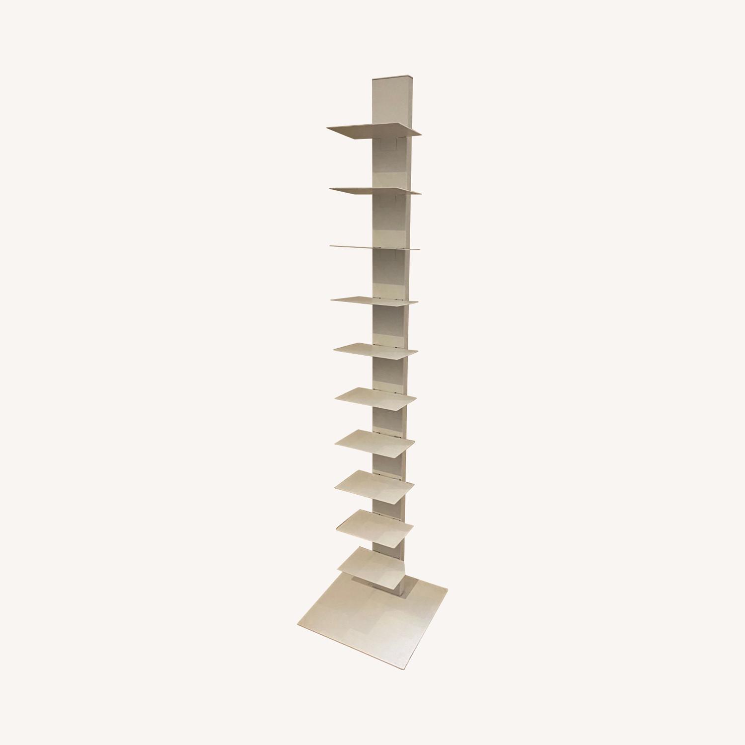 CB2 Contemporary White Steel Book Tower - image-0