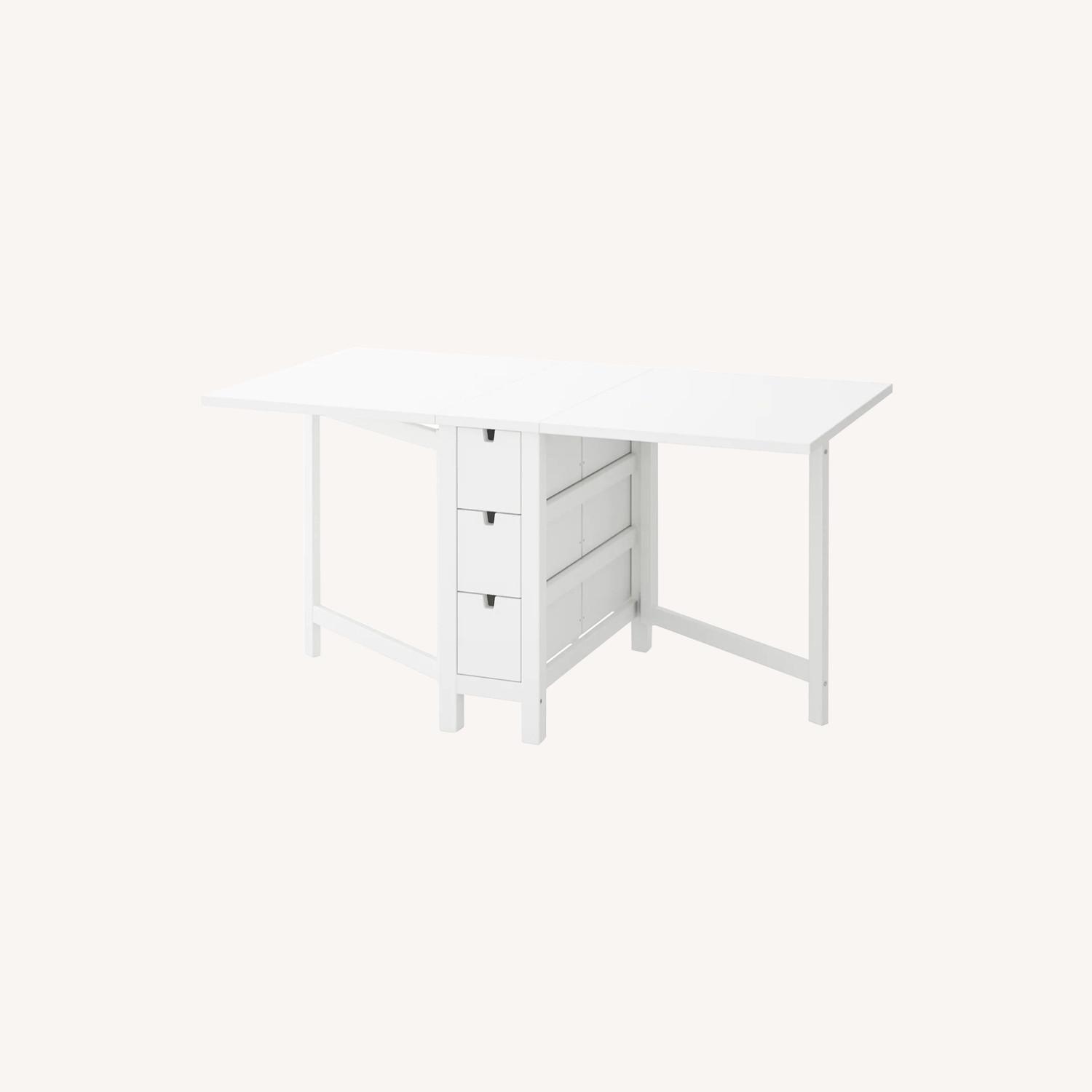 IKEA White Gateleg Table AptDeco