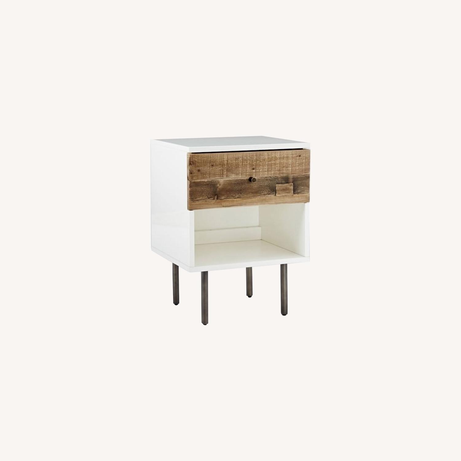 West Elm Reclaimed Wood + Lacquer Nightstand AptDeco