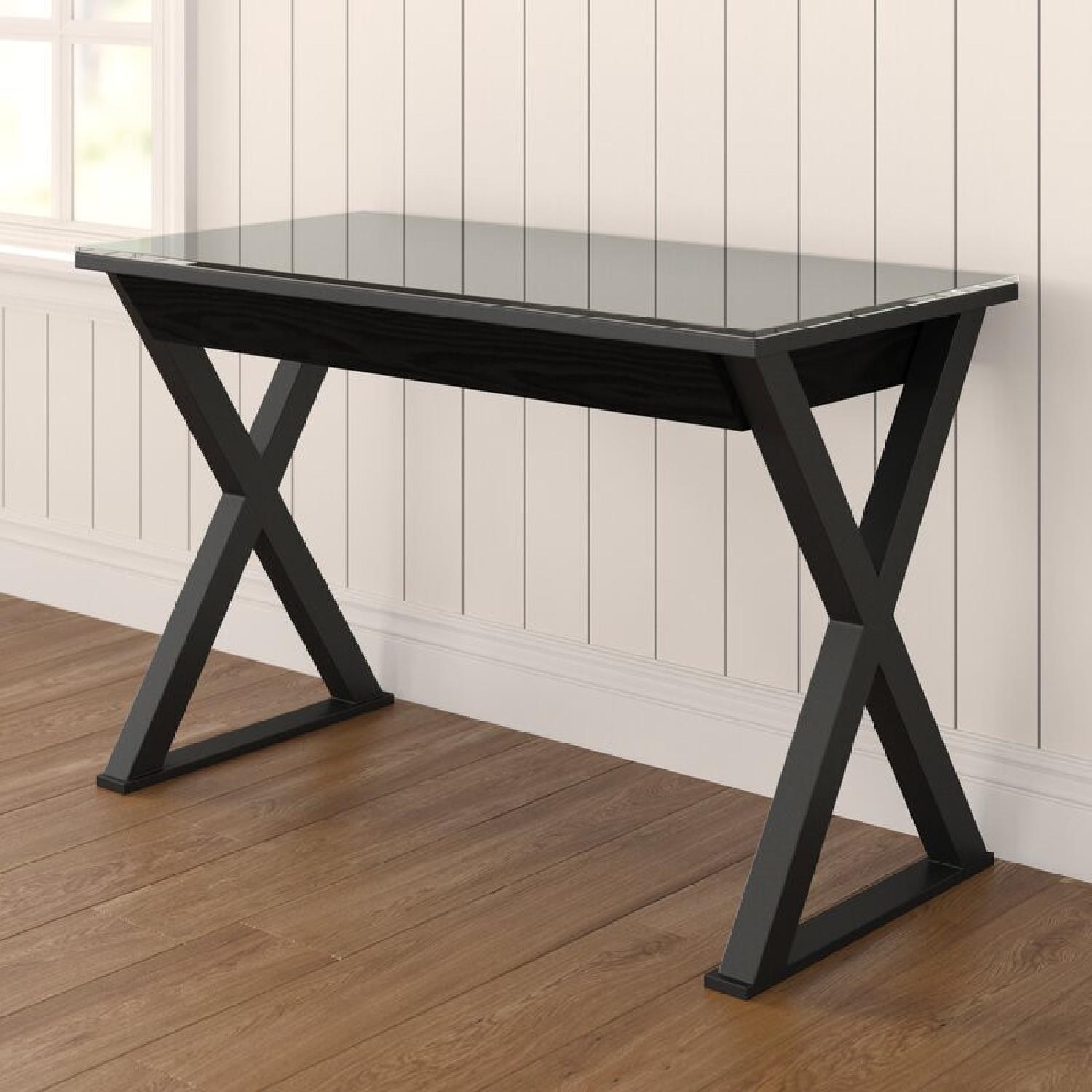 Wayfair Black Glass Top Desk - image-4