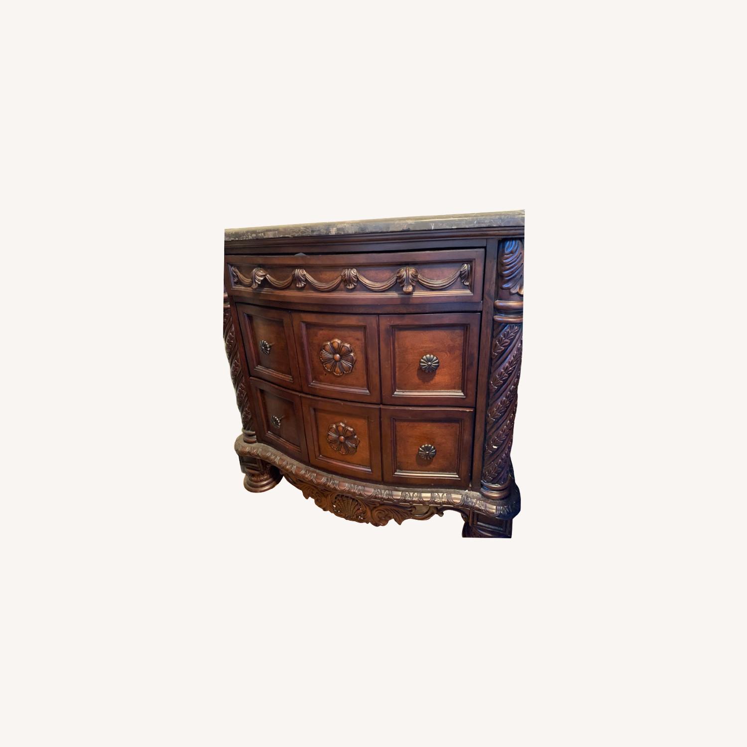 Ashley North Shore Night Stand with Marble Top AptDeco