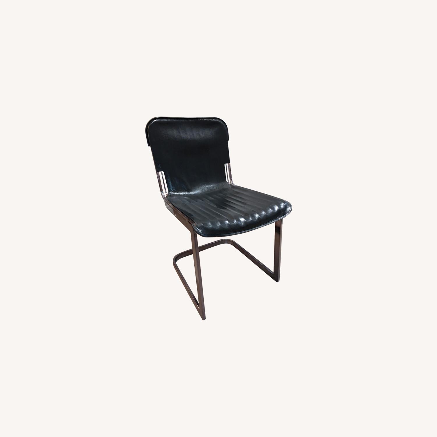 CB2 Rake Chair Black Nickel AptDeco
