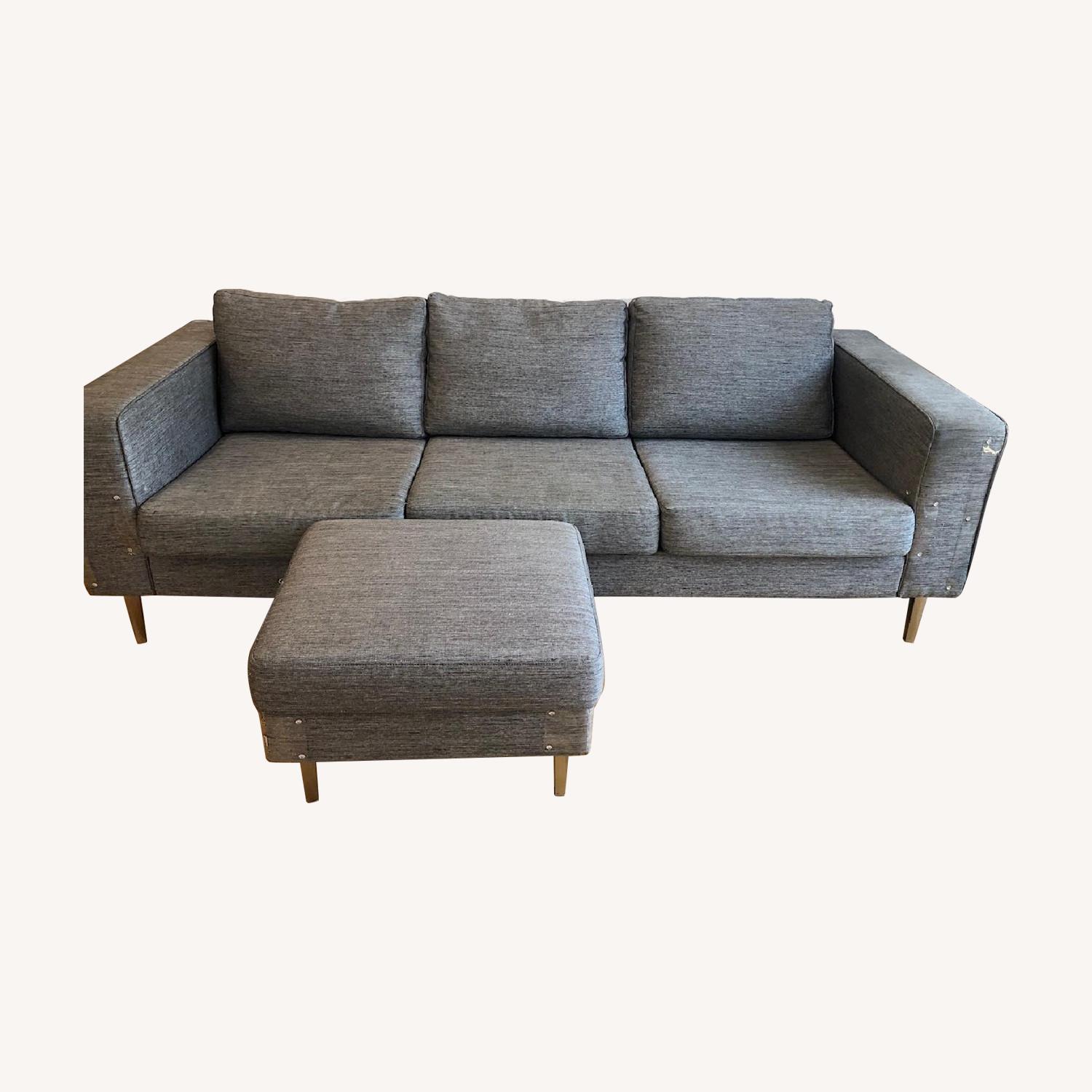BoConcept Gray Sazza 3-Seater Sofa & Ottoman - AptDeco