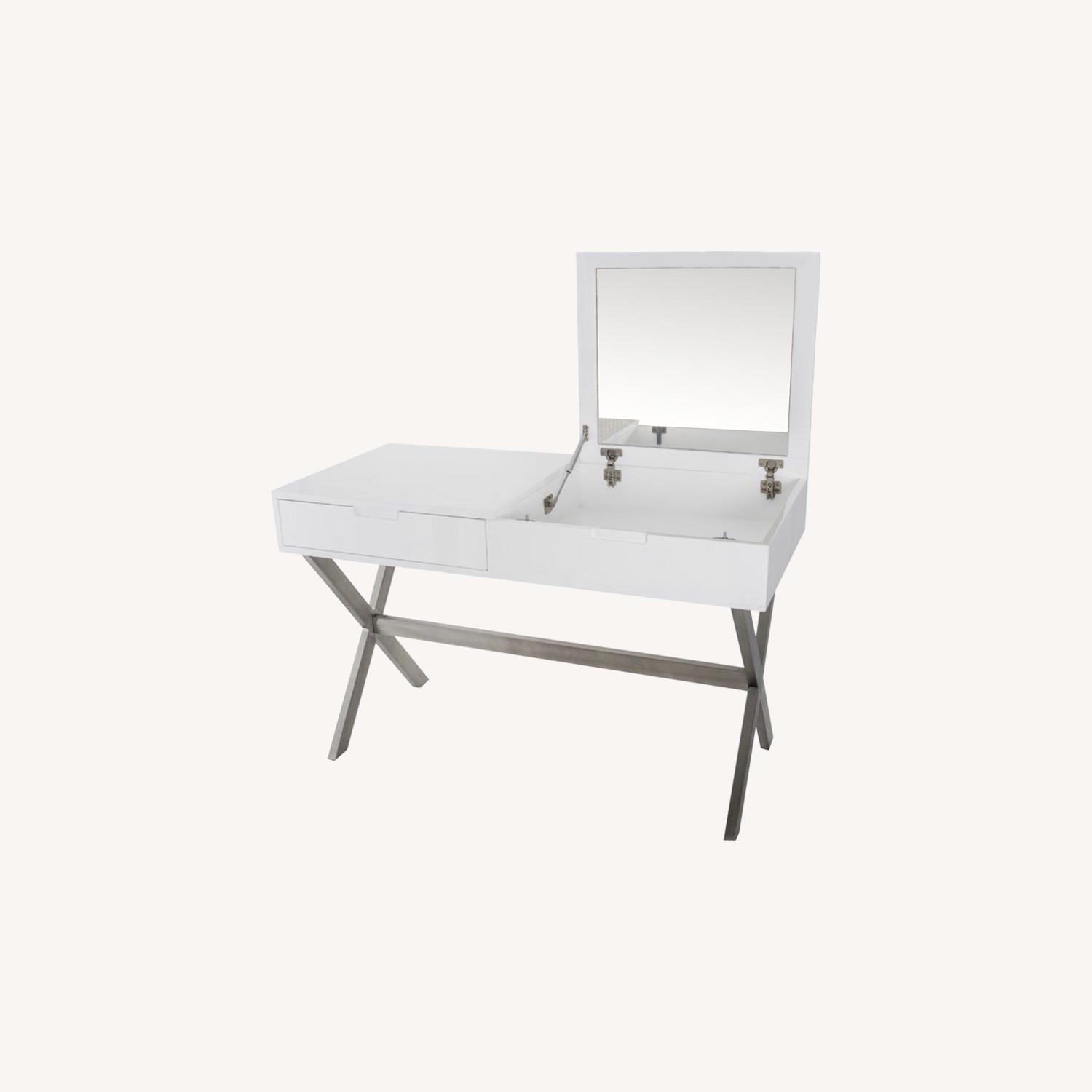 Wayfair Chapple Desk Vanity Set With Mirror Aptdeco