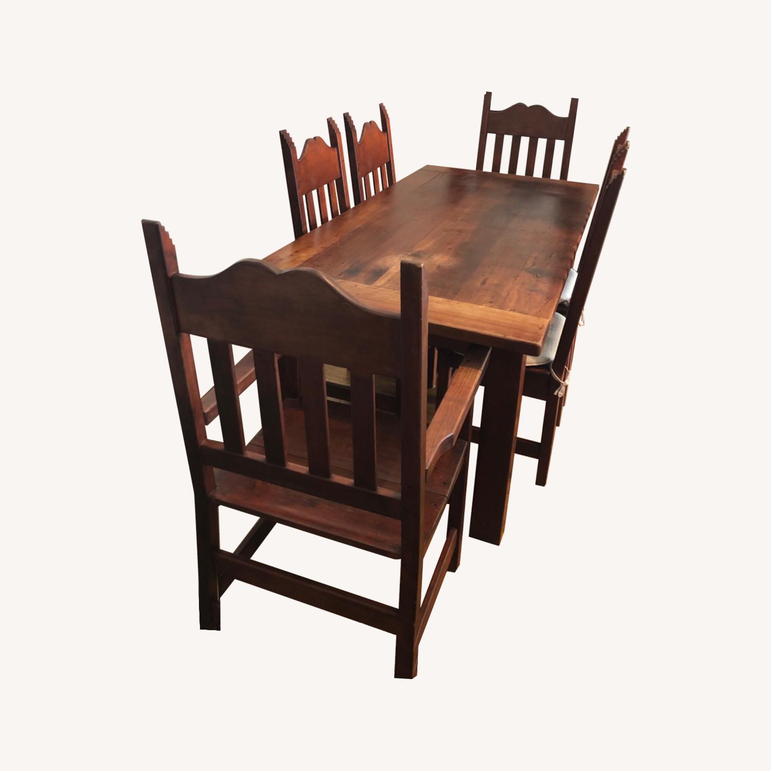 Antique Dining Table and 6 Chairs - image-0
