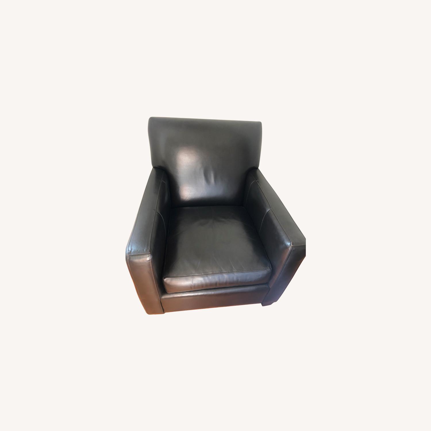 Crate & Barrel Leather Armchair AptDeco