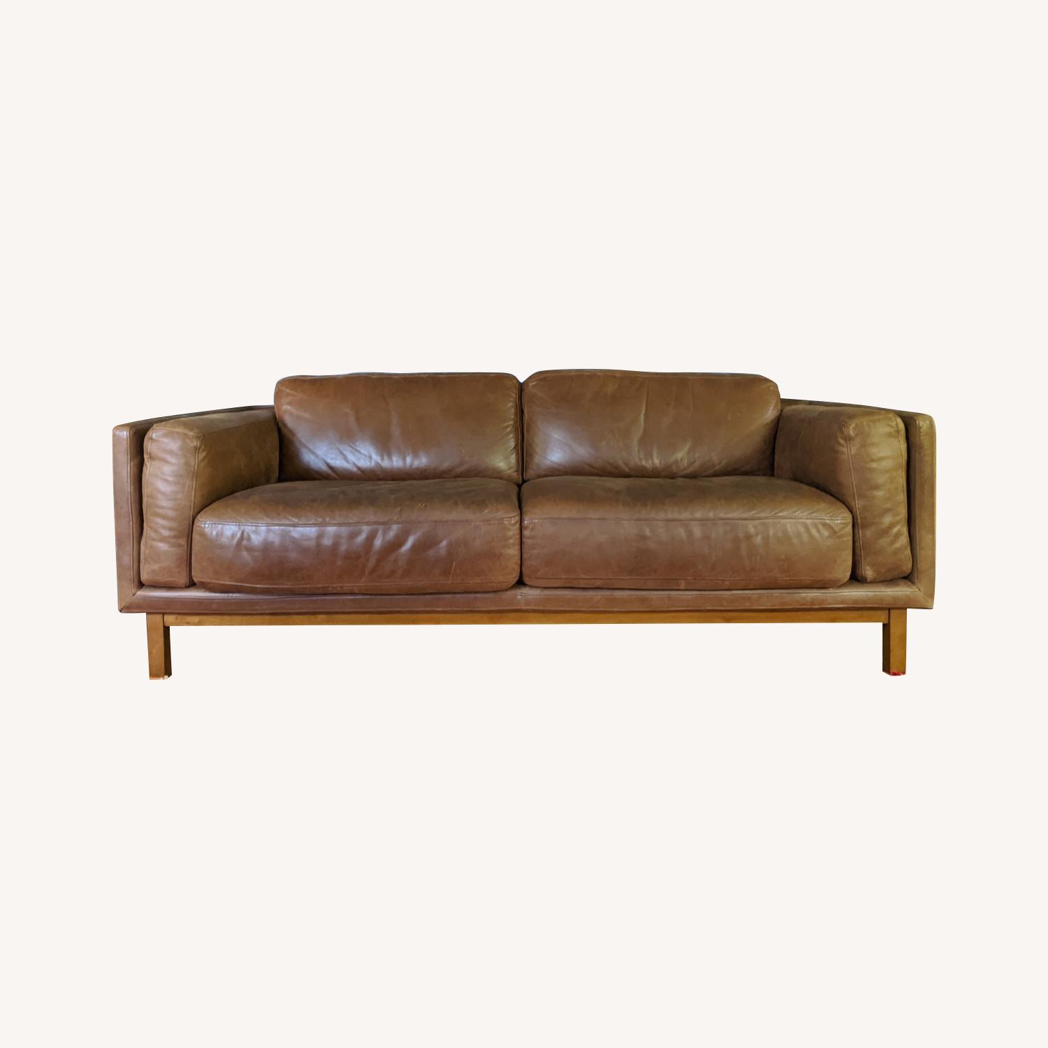 West Elm DeKalb Leather Sofa AptDeco