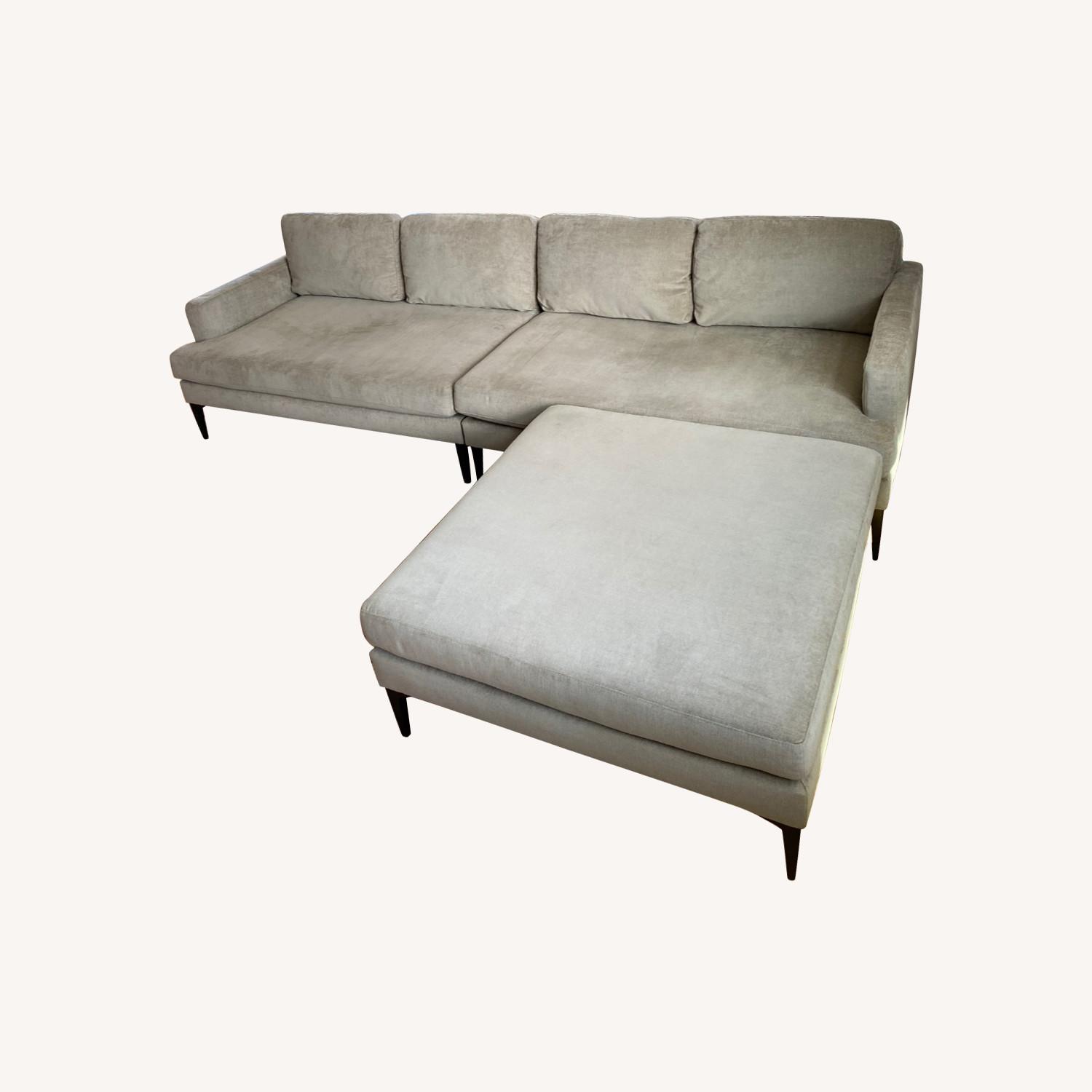 West Elm Andes Sectional Sofa and Ottoman - image-0