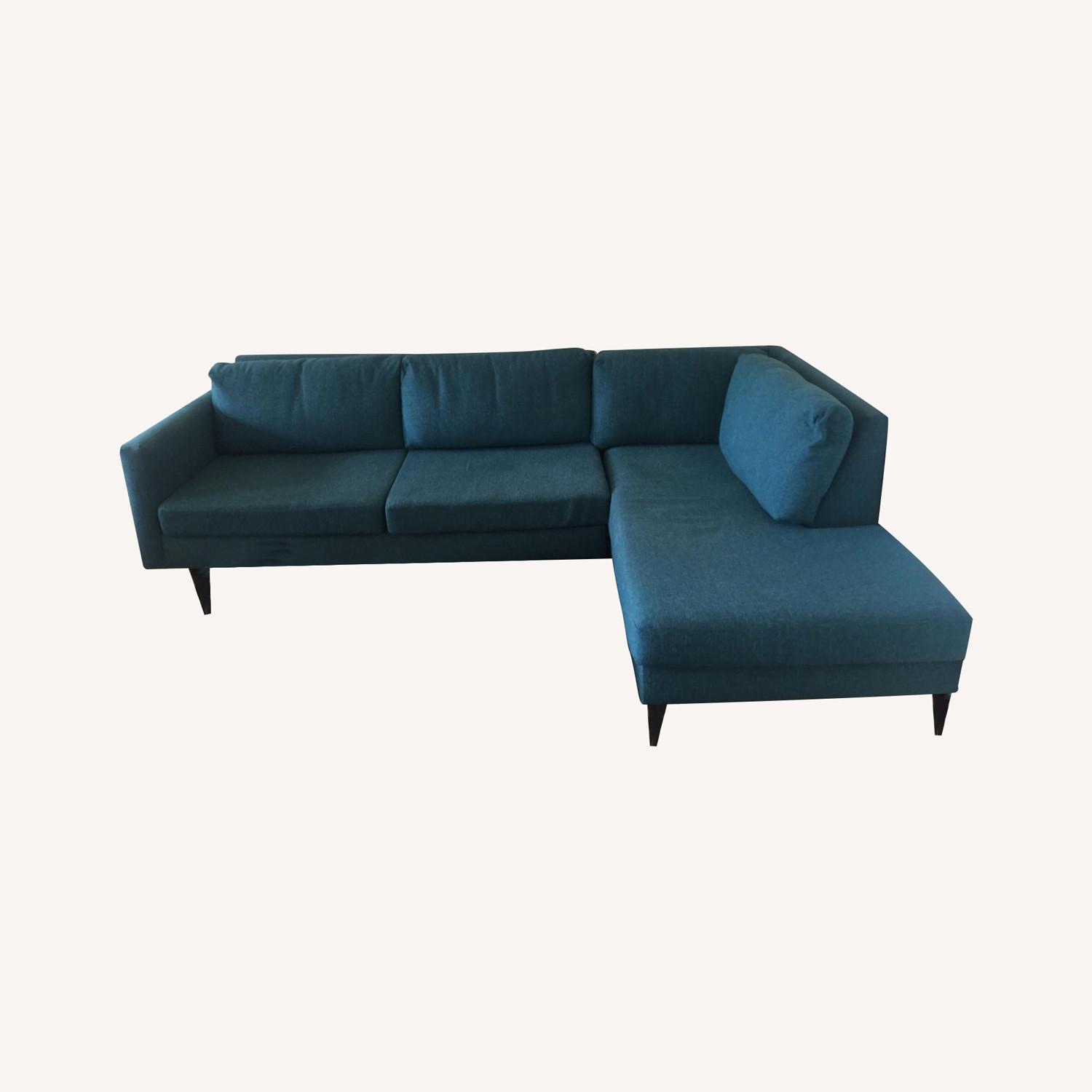 CalModa Teal Sectional Couch - image-0
