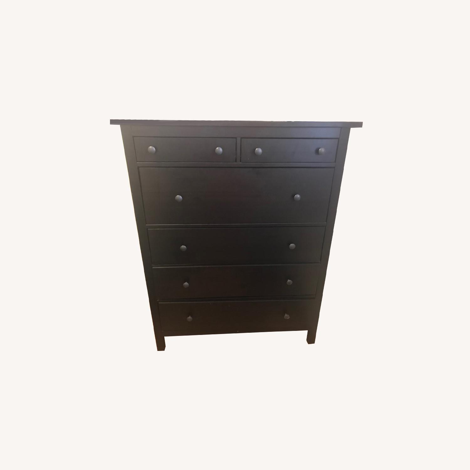 IKEA Hemnes 6 Drawer Chest Black Brown - image-0