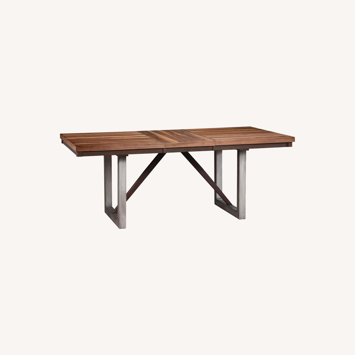 Natural Walnut Dining Table with Leaf Extension - image-0