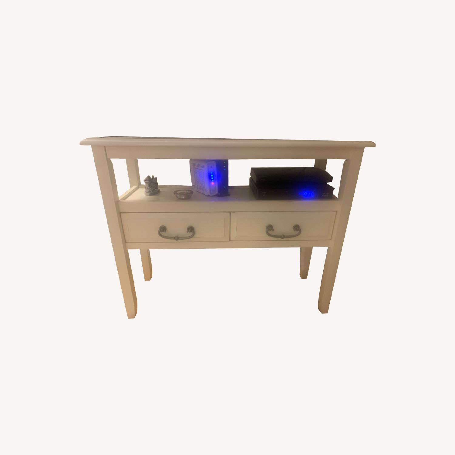 Pier 1 Ivory Tv Stand AptDeco