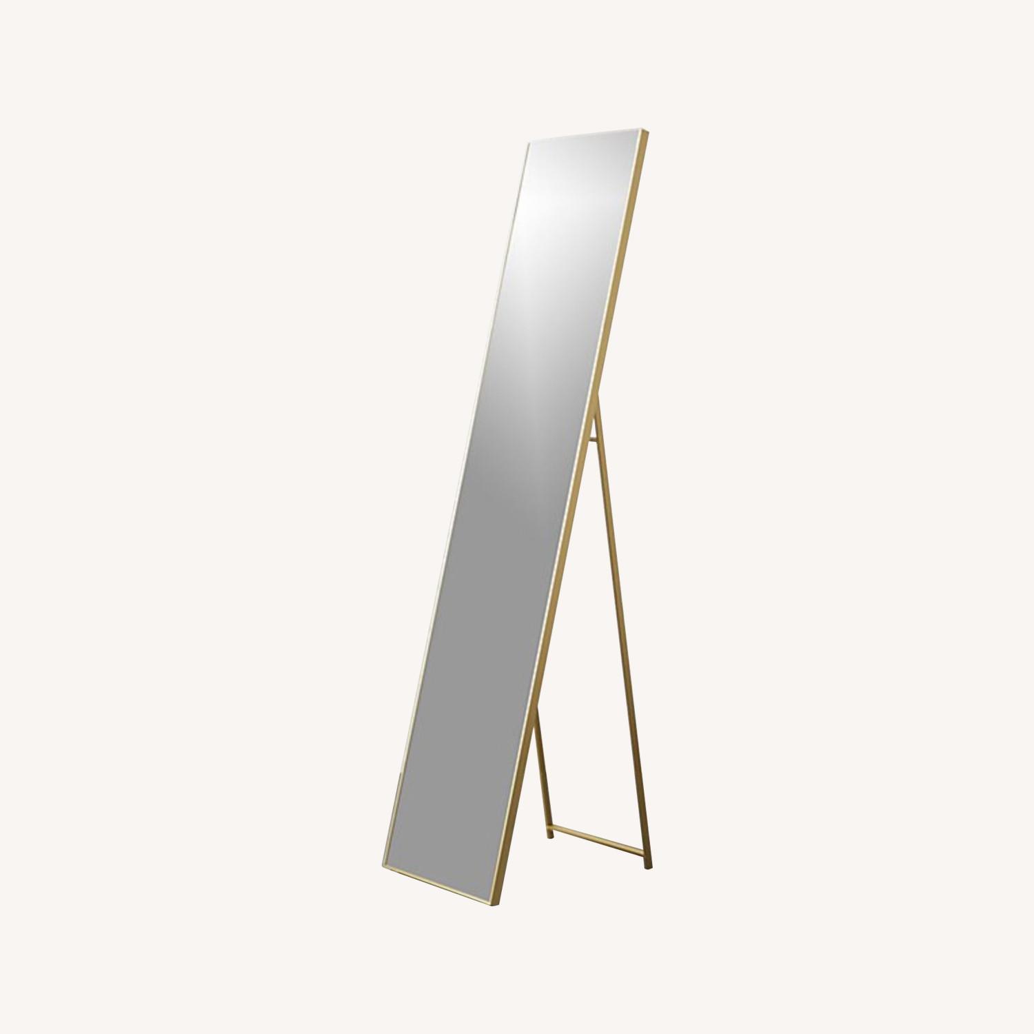 CB2 Brass Floor Length Mirror AptDeco