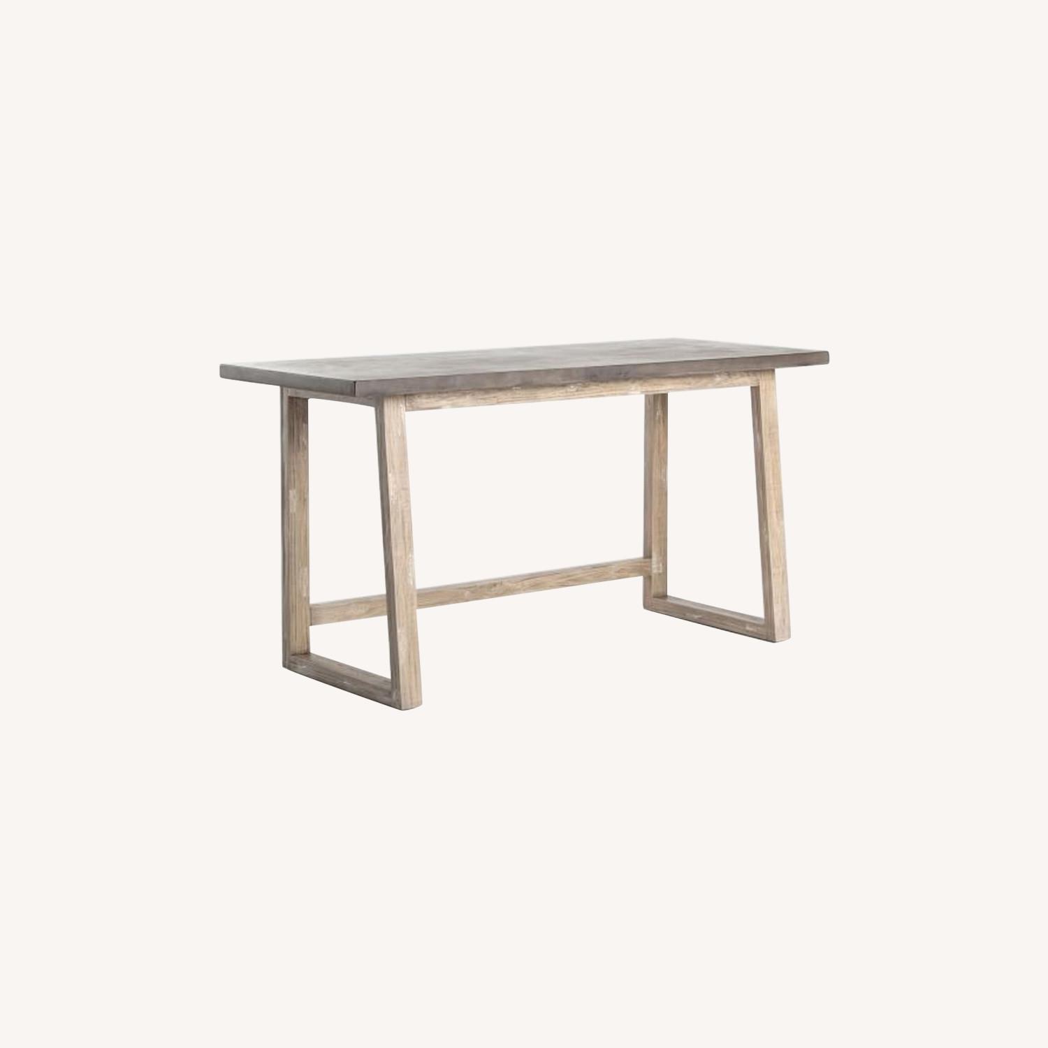 West Elm Concrete-Topped Mixed Wood Desk - image-0
