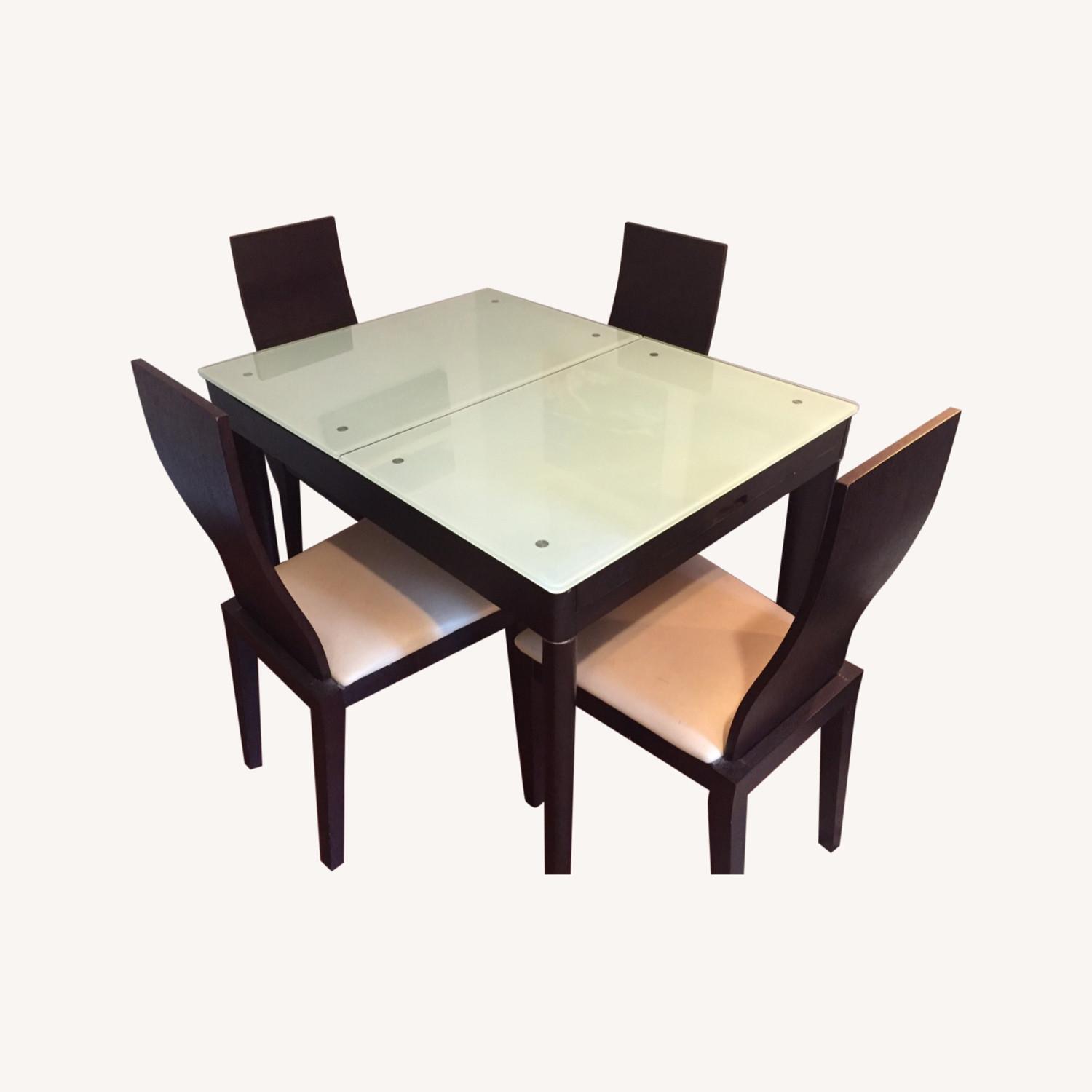 Calligaris Italian Extendable Dining Table Set with 4 Chairs AptDeco