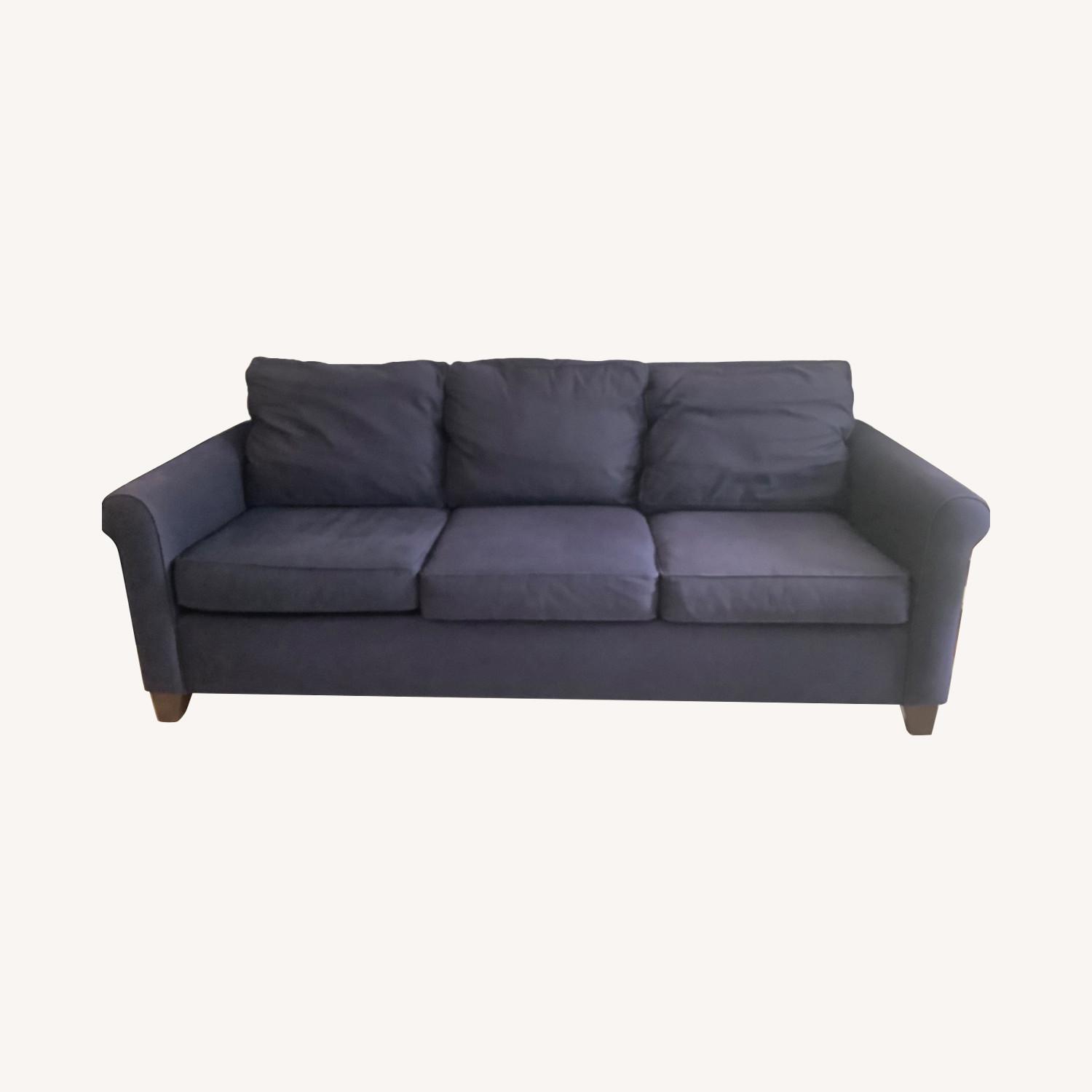 Pottery Barn 3 Person Couch / Sofa Navy Blue AptDeco