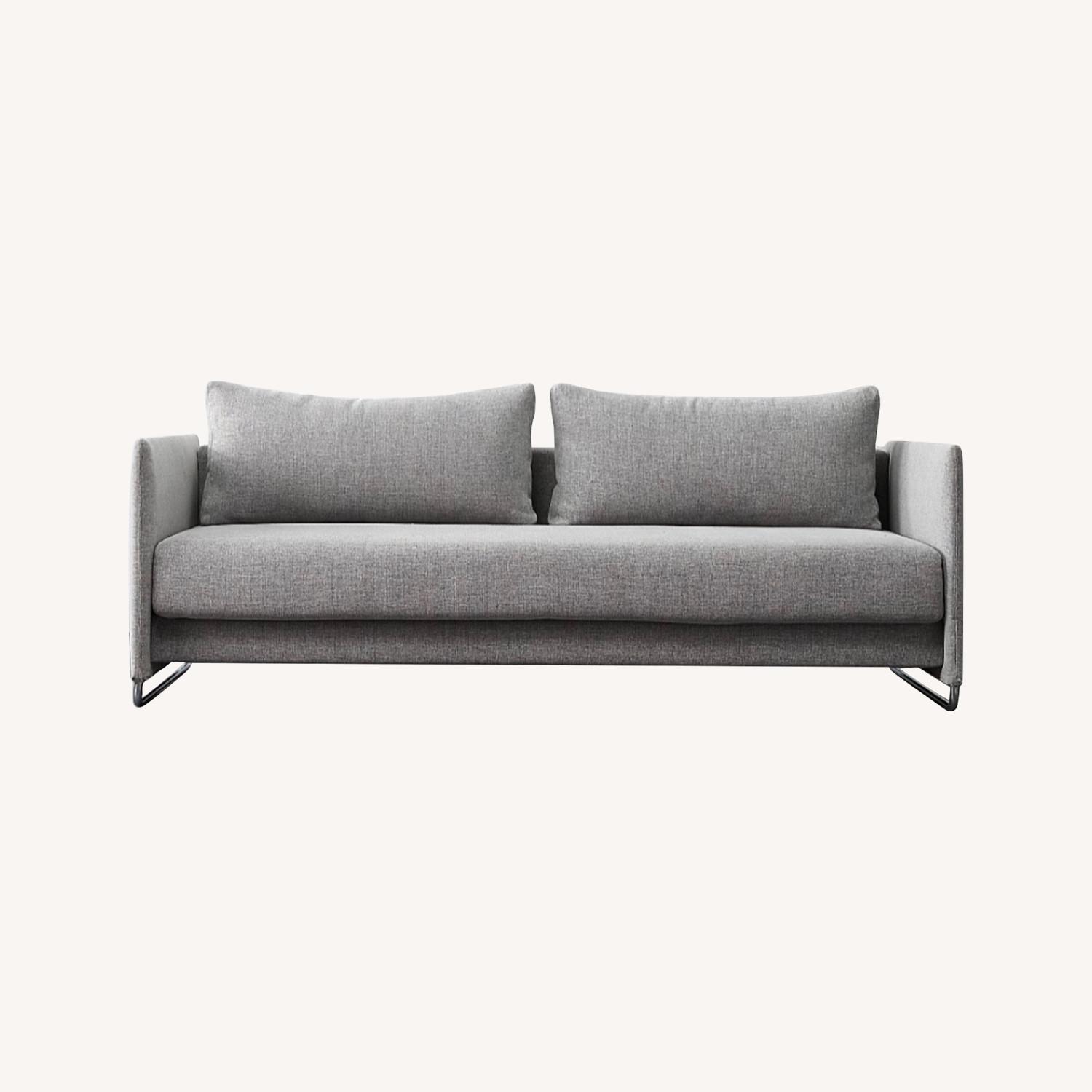 CB2 Gray Tandem Sleeper Sofa AptDeco