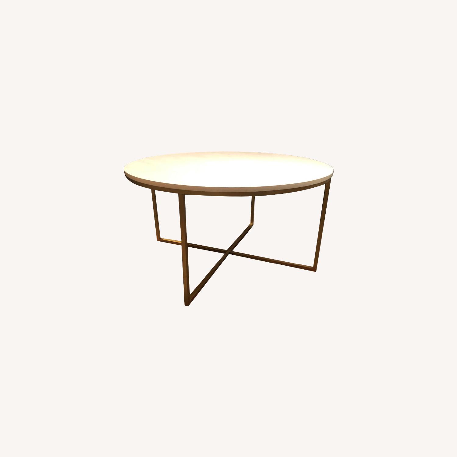 Target Round Modern Coffee Table Faux Marble & Gold AptDeco