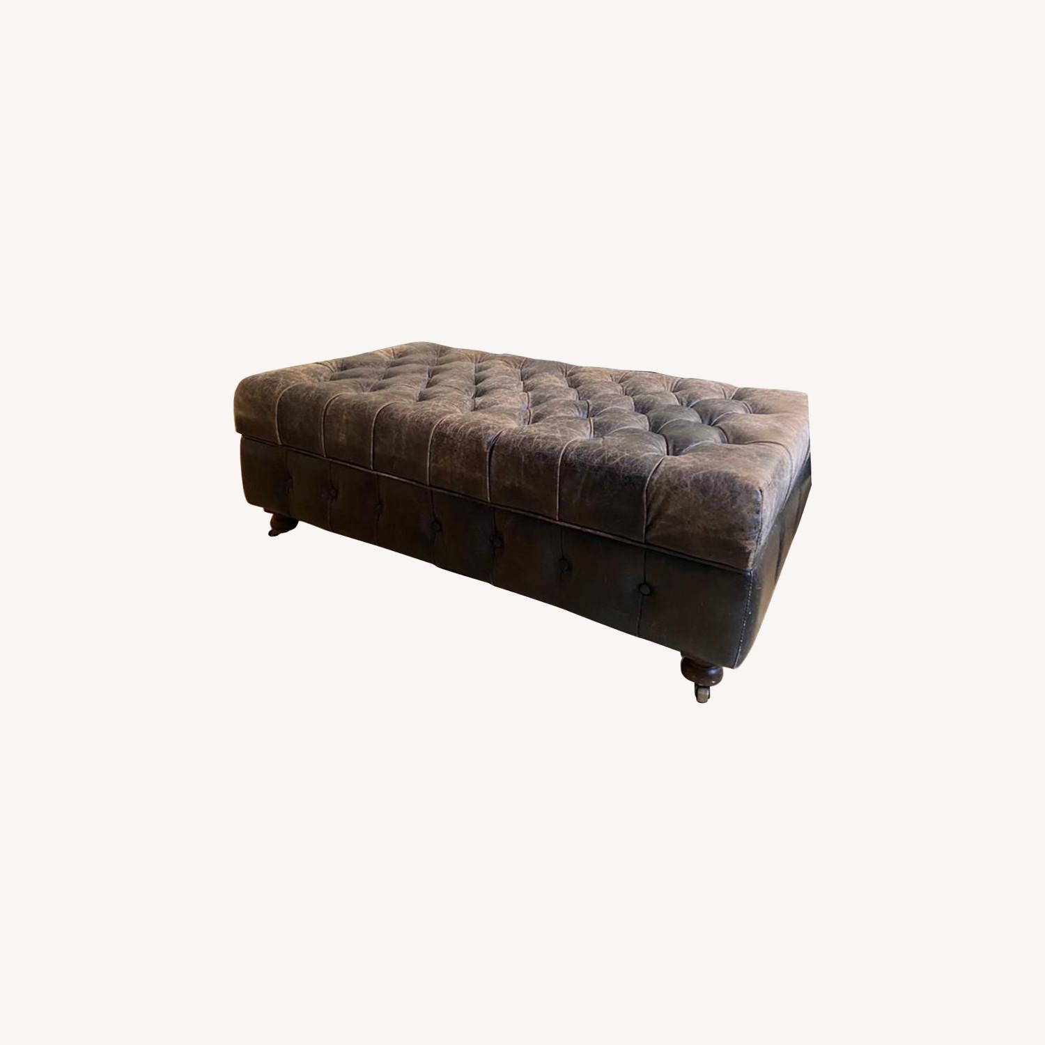 Timothy Oulton Leather Ottoman with Storage - image-0