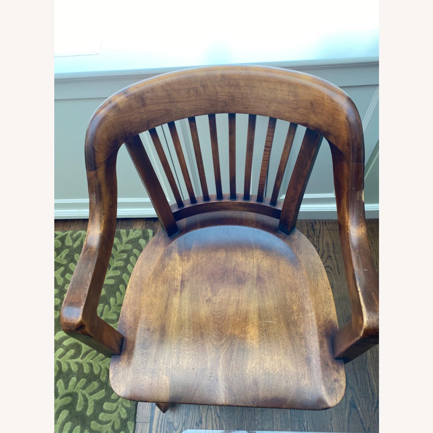 Vintage Oak Swivel Office Chair - image-4
