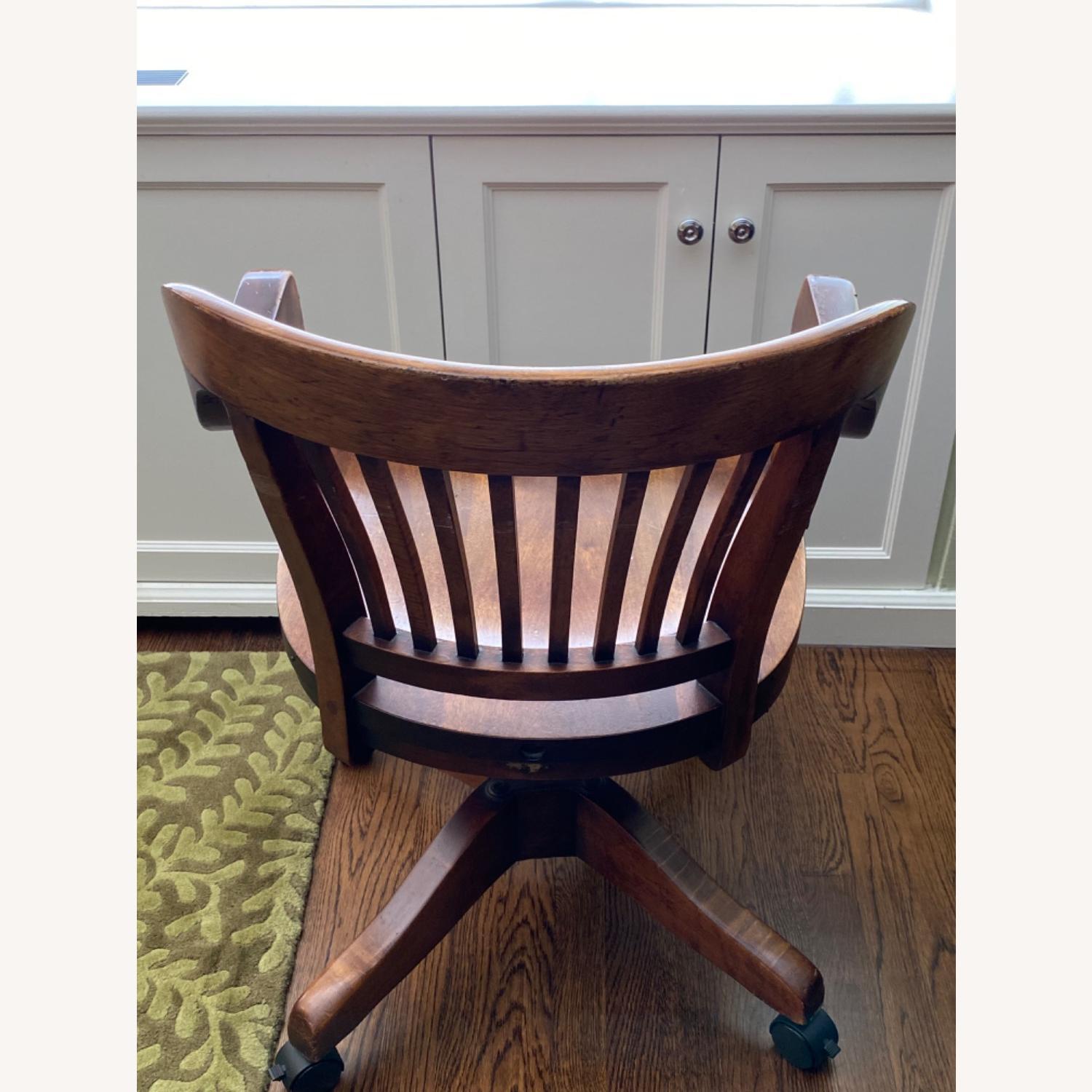 Vintage Oak Swivel Office Chair - image-2