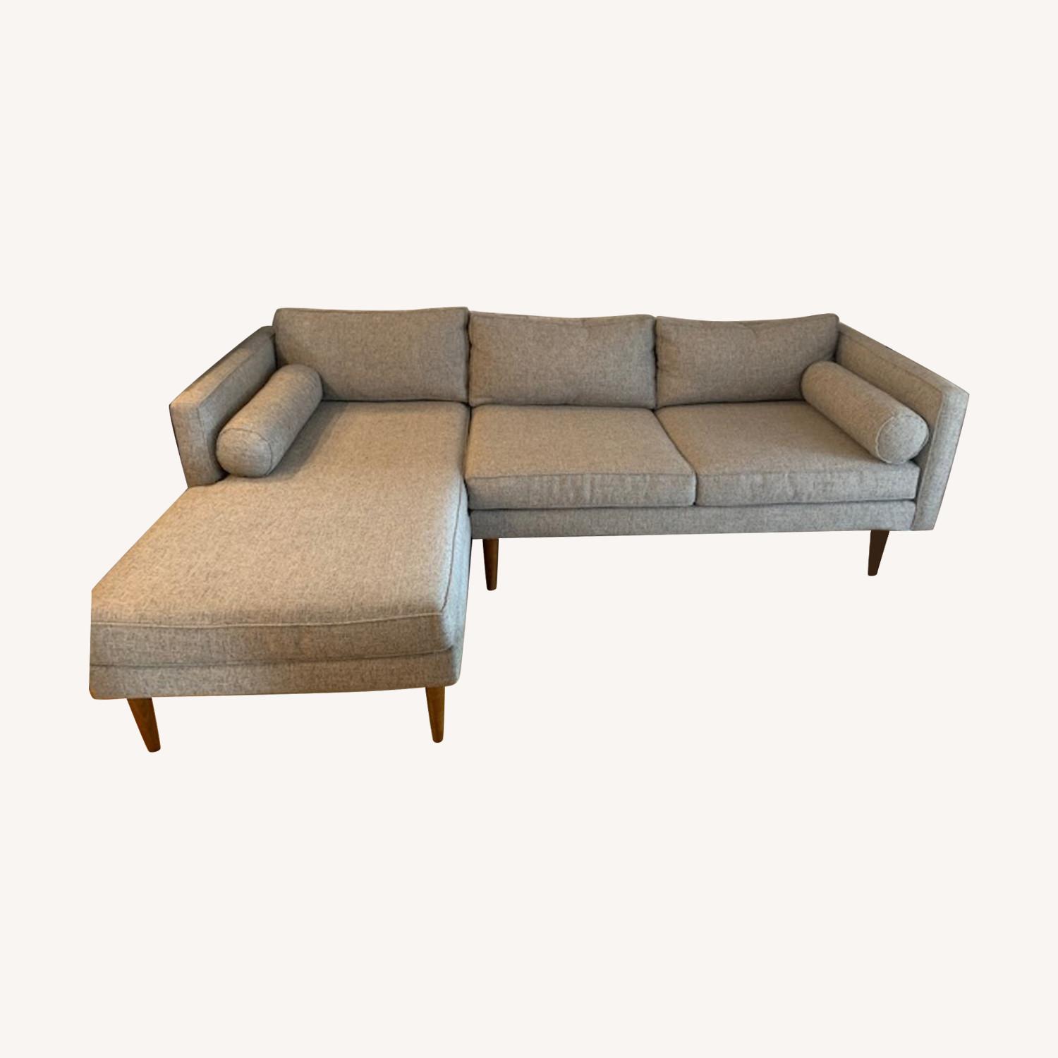 West Elm Gray 2 Piece Sectional Sofa AptDeco