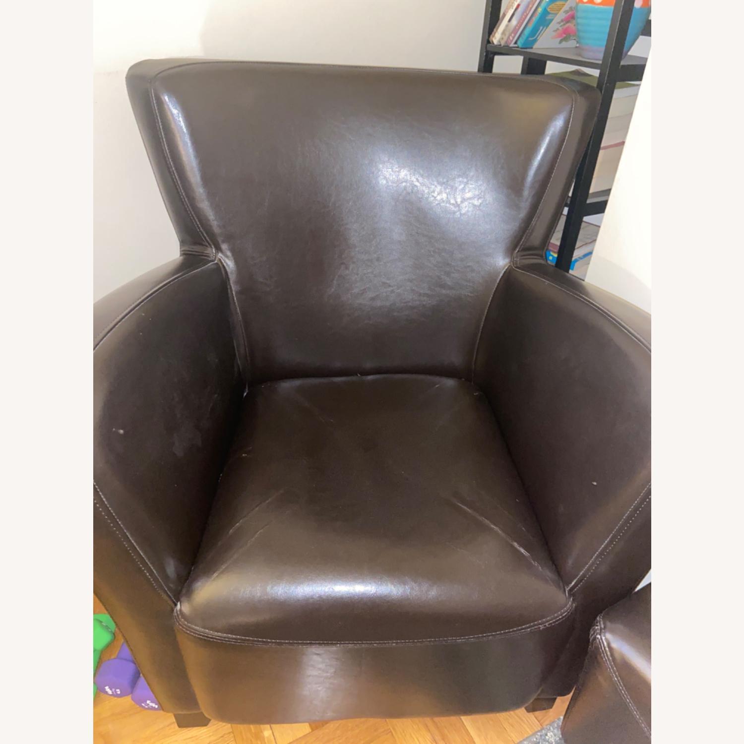 Raymour & Flanigan Faux Leather Brown Chair AptDeco
