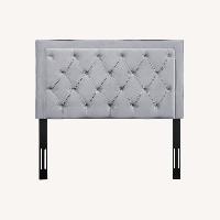 Velvet Grey Upholstered Headboard