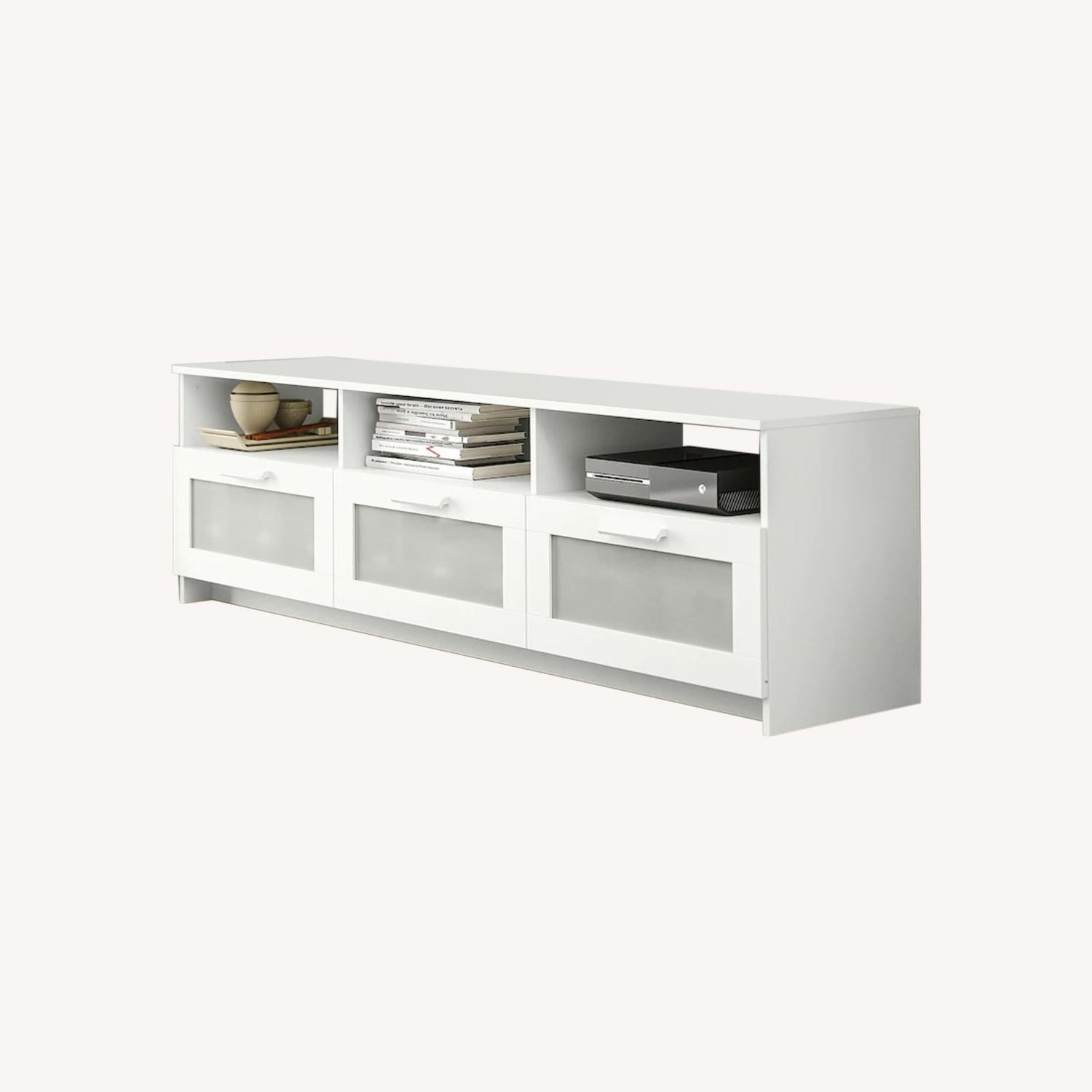 IKEA White TV Stand w Drawers AptDeco
