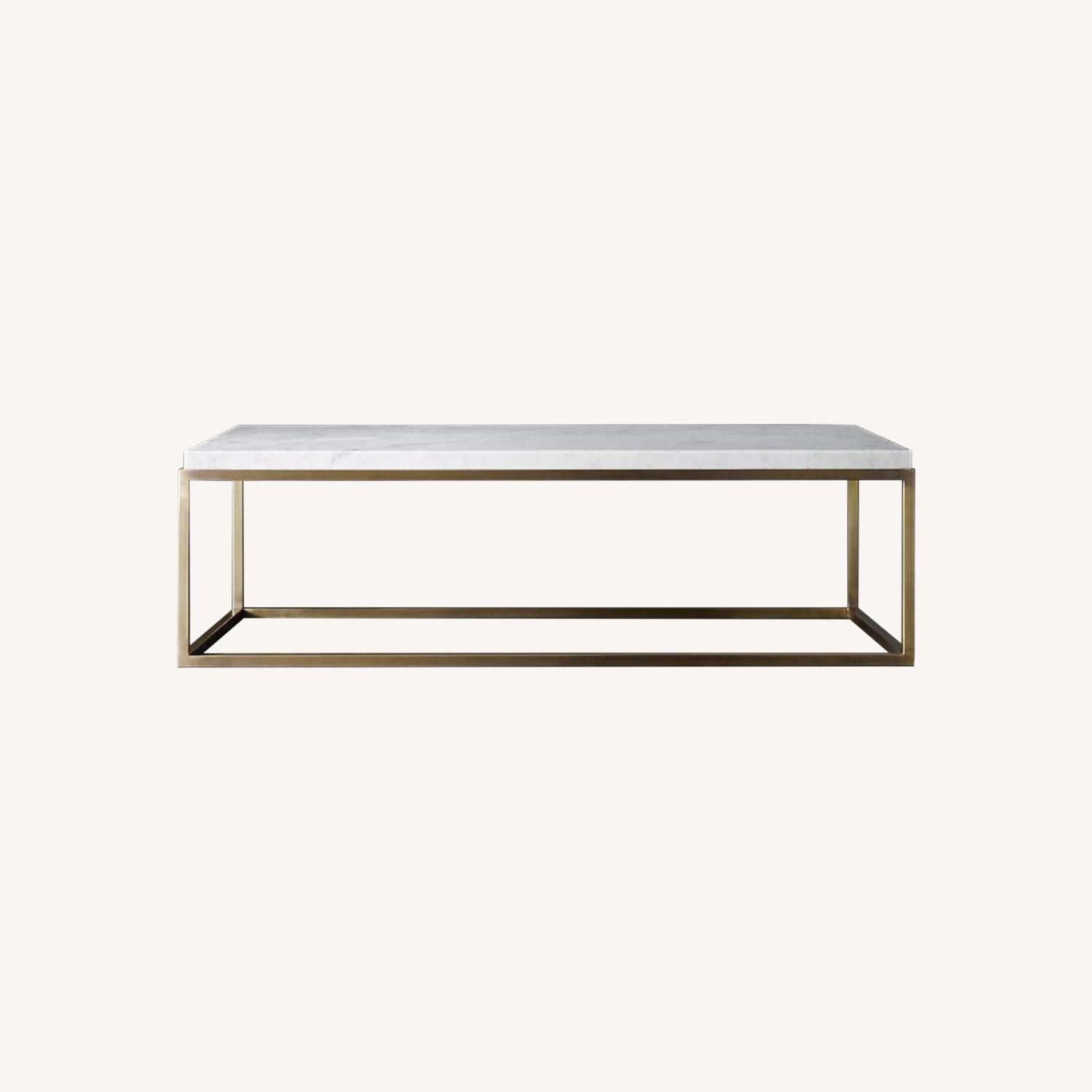 Restoration Hardware Marble/ Brass Coffee Table - image-0