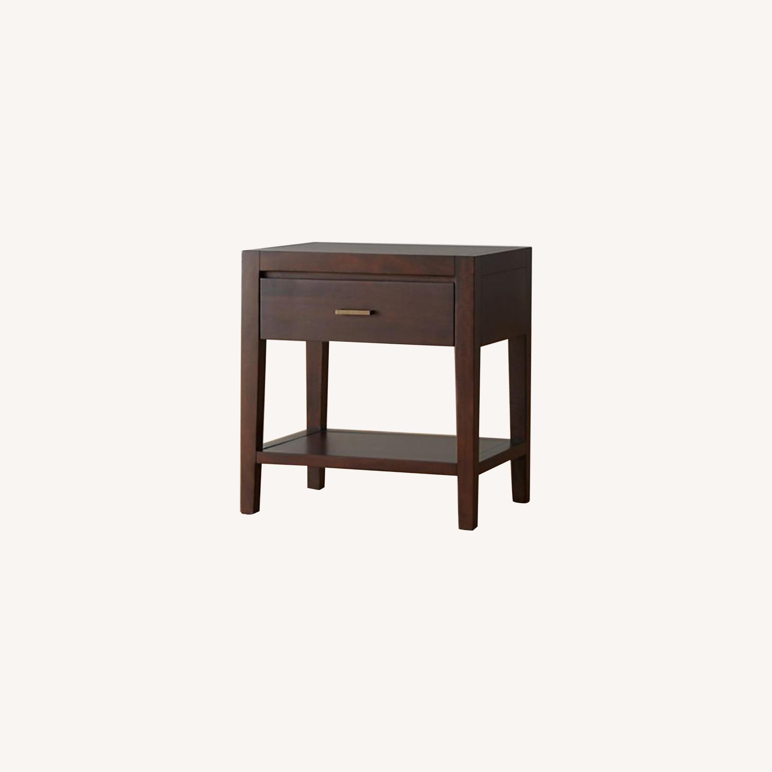 Crate & Barrel Wood and Cane Nightstands AptDeco