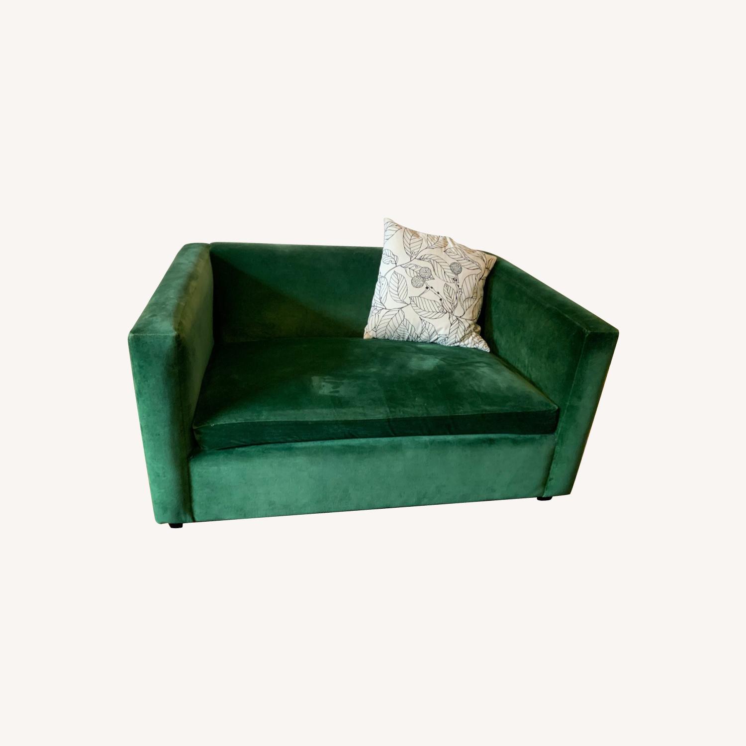 CB2 Movie Twin Sleeper Sofa in Emerald Velvet AptDeco