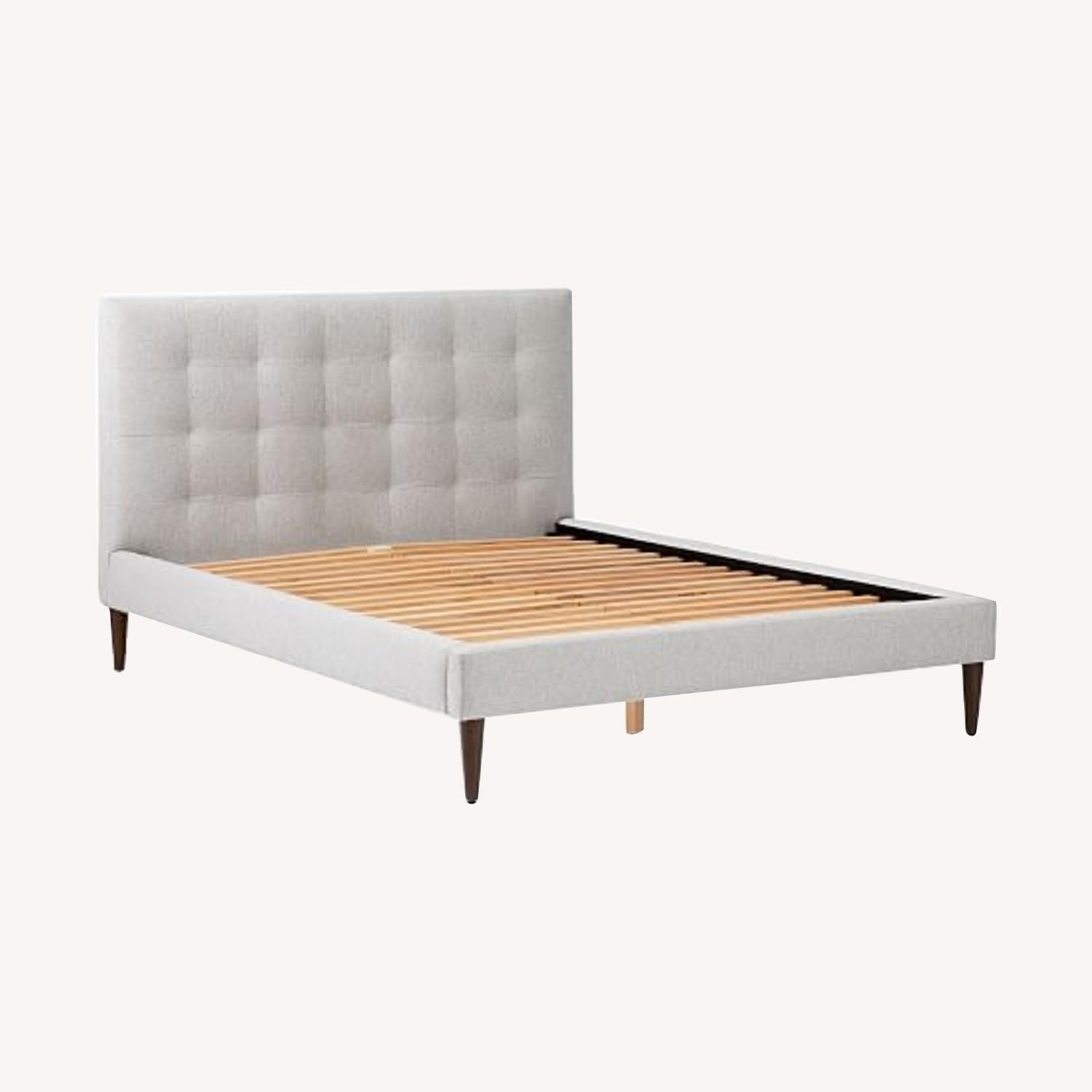 West Elm GridTufted Upholstered Full Bed Frame AptDeco