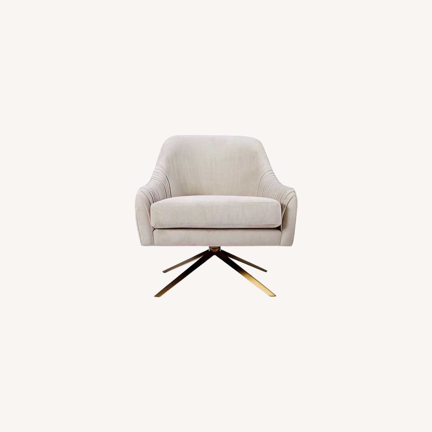 West Elm Pleated Swivel Chair - image-0