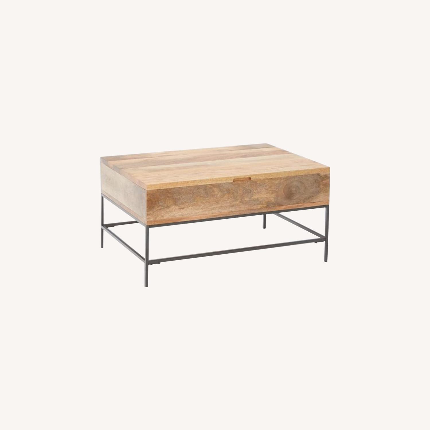 West Elm Industrial Storage Pop Up Coffee Table AptDeco