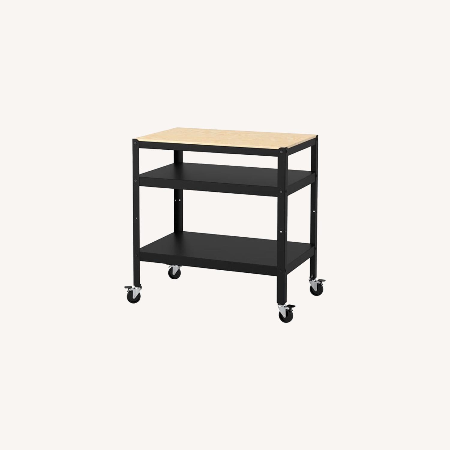 IKEA Bror Utility Cart Black Pine Plywood AptDeco