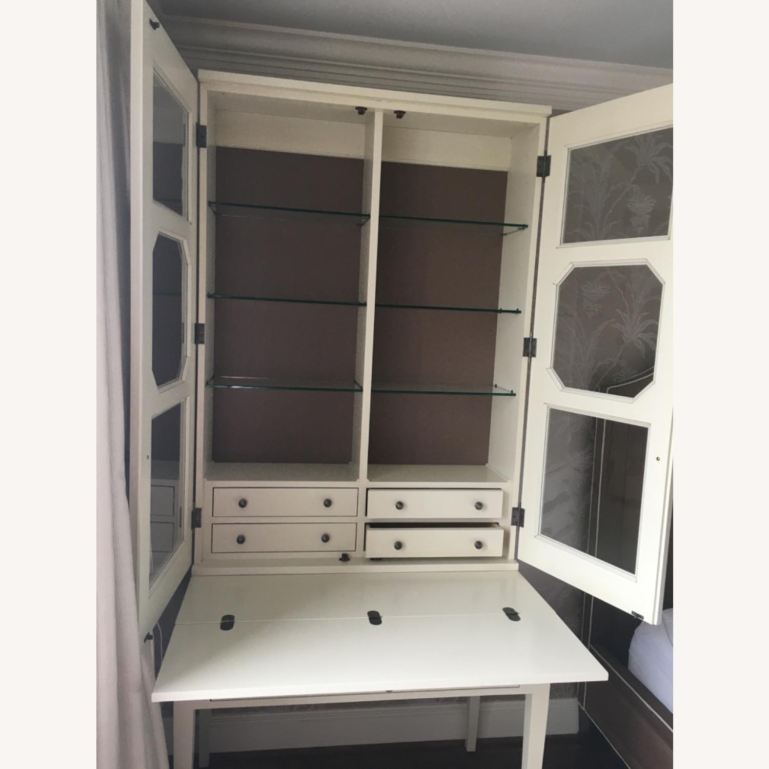 White Painted Glass Front Desk - image-1