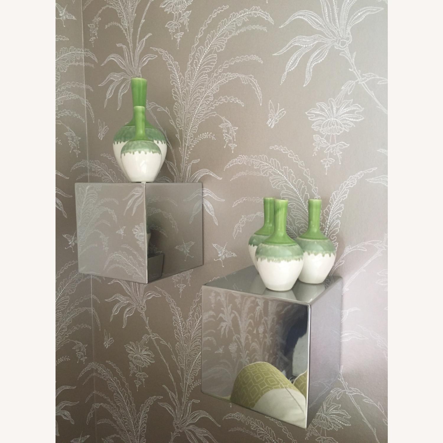 2 Wall Mounted Chrome Display Cubes - image-1