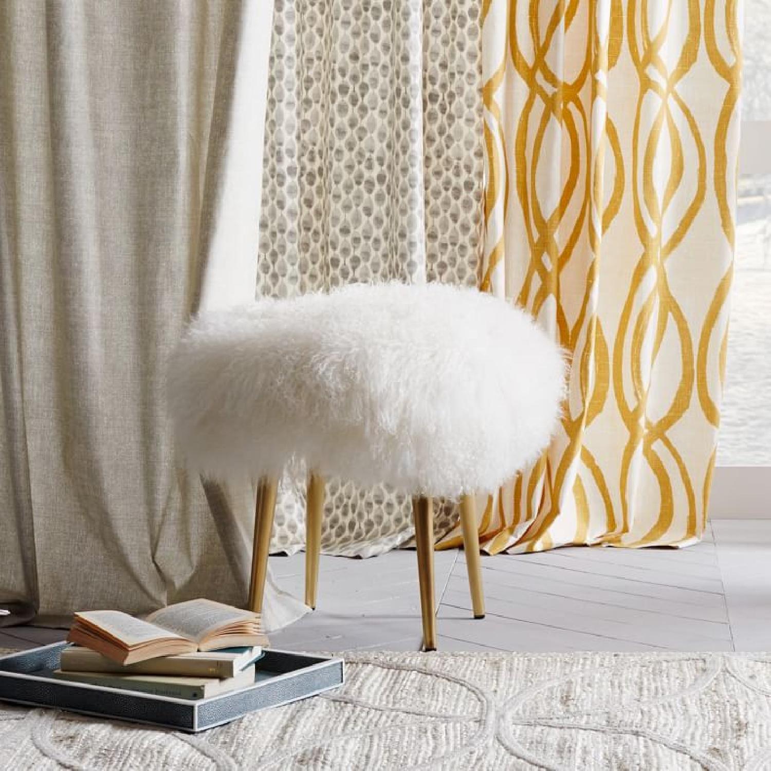 West Elm Mongolian Stool Stone White - image-9