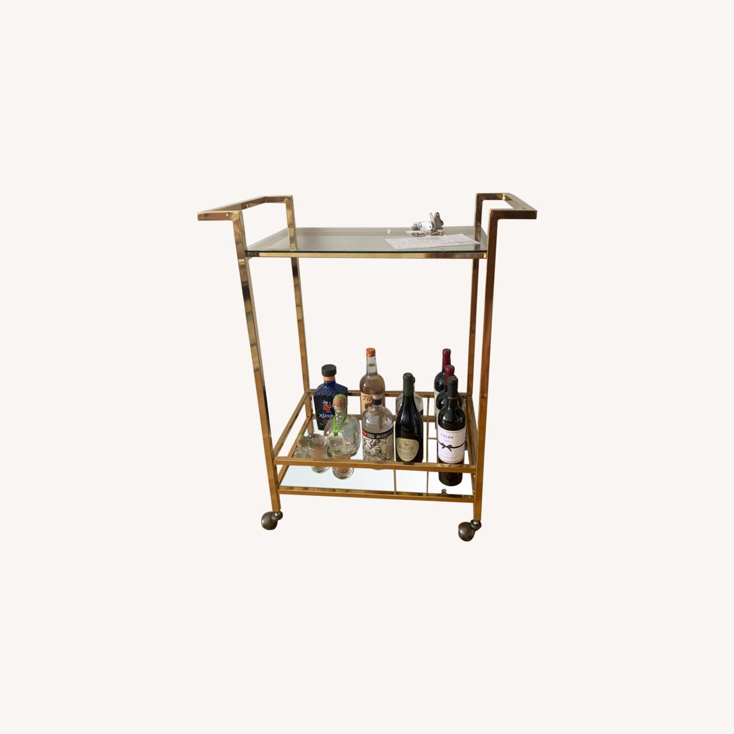 Wayfair Gold and Glass Bar Cart AptDeco
