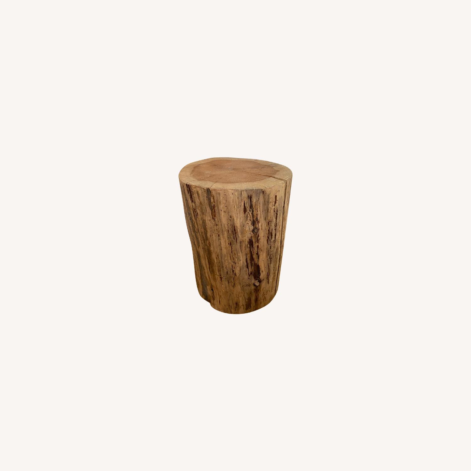 West Elm Natural Tree Stump Side Table AptDeco