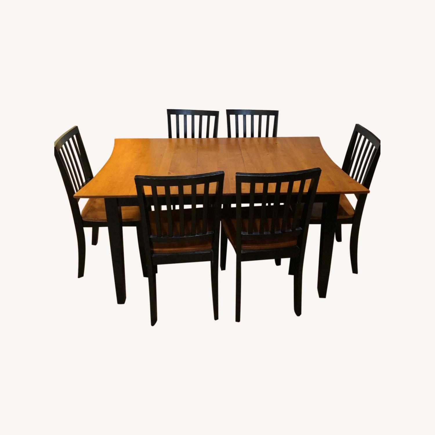 Extendable Dining Table with Six Chairs - AptDeco