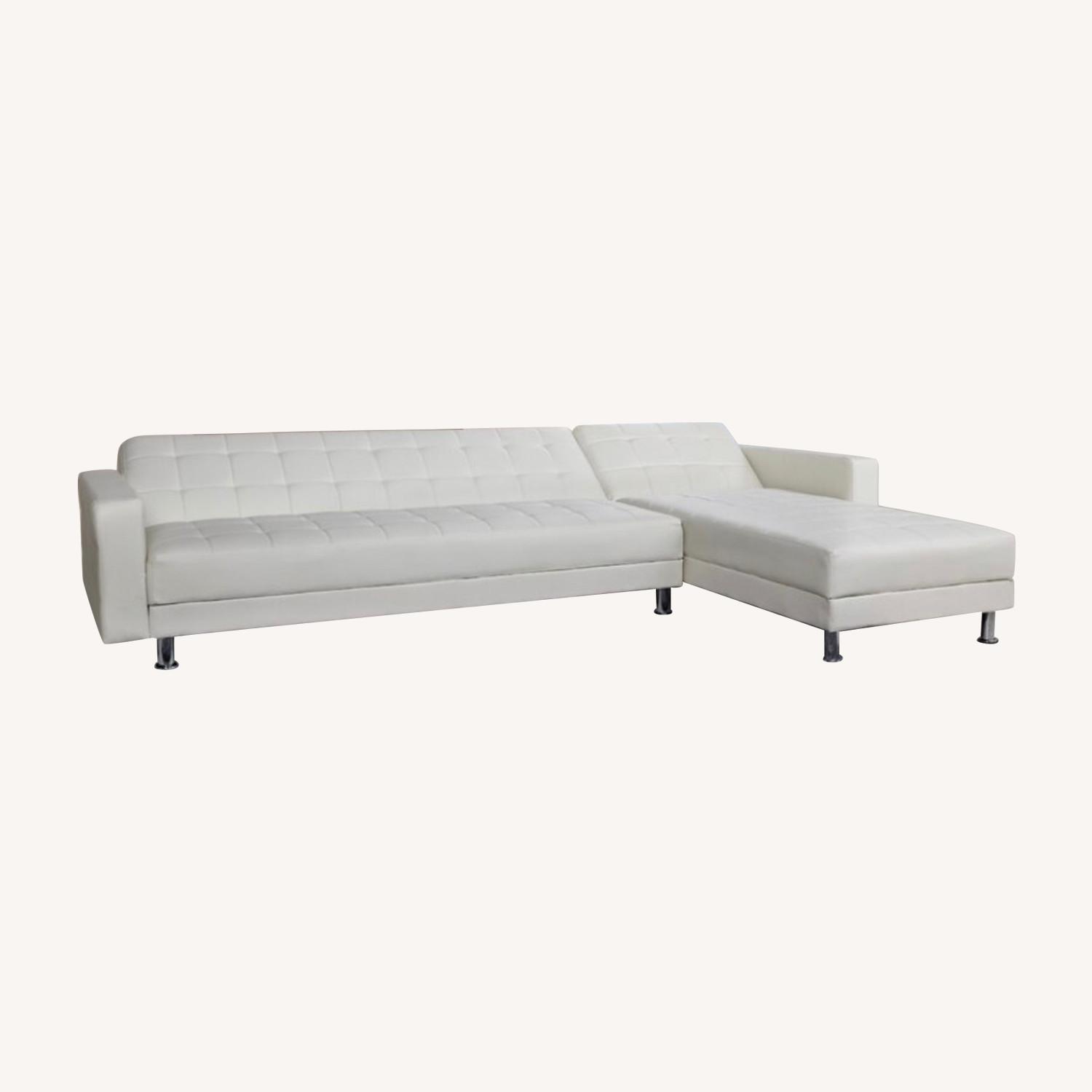 Wayfair Off-White Sectional + Sleeper - image-0
