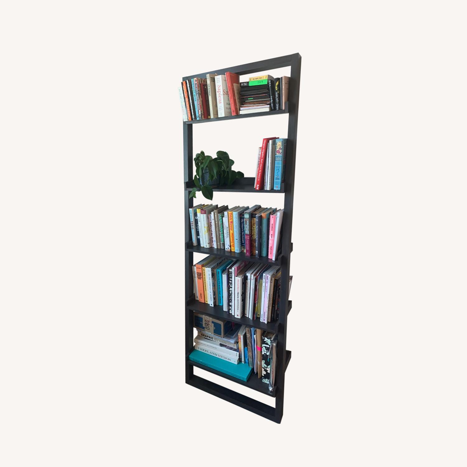 Crate & Barrel Gray Leaning Bookshelf - image-0