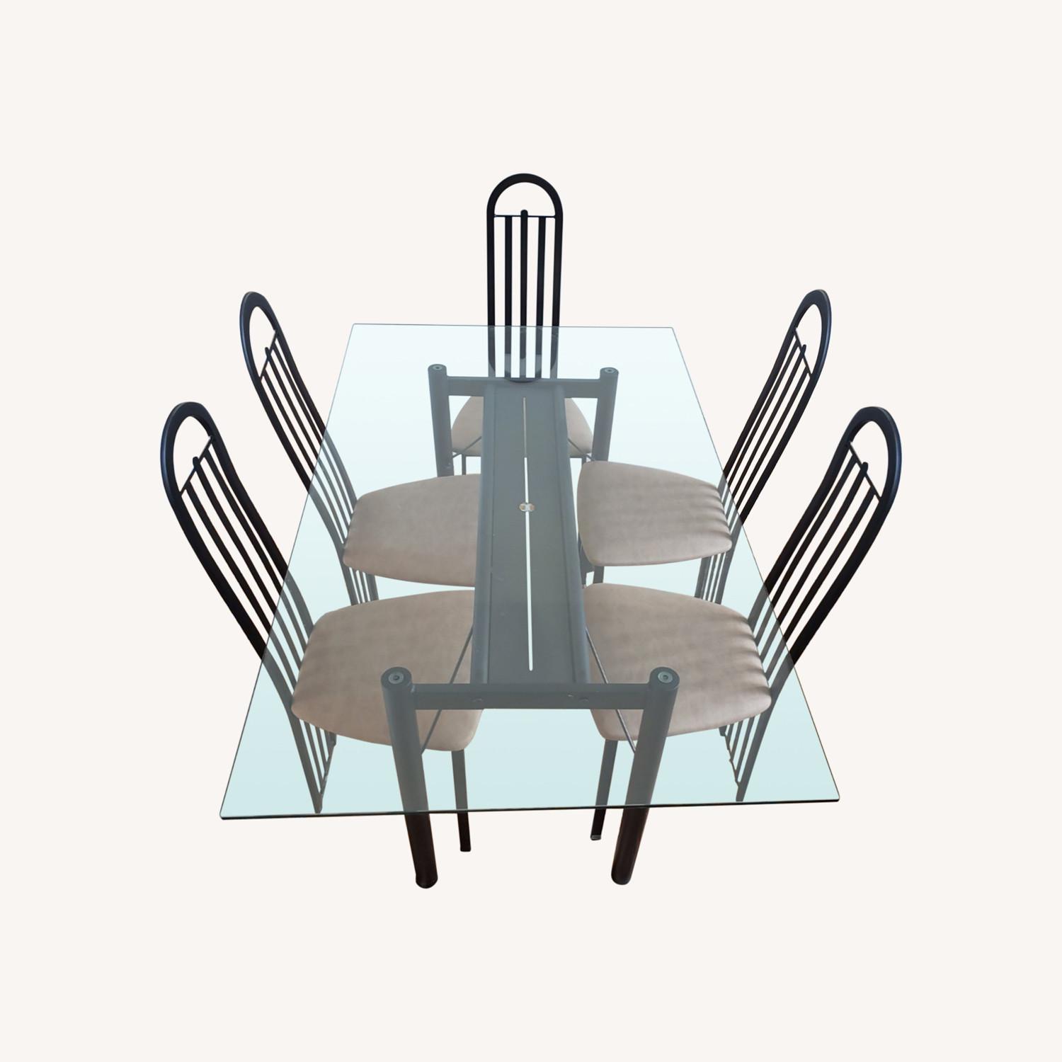 Glass Dining Table w 5 Chairs - image-0