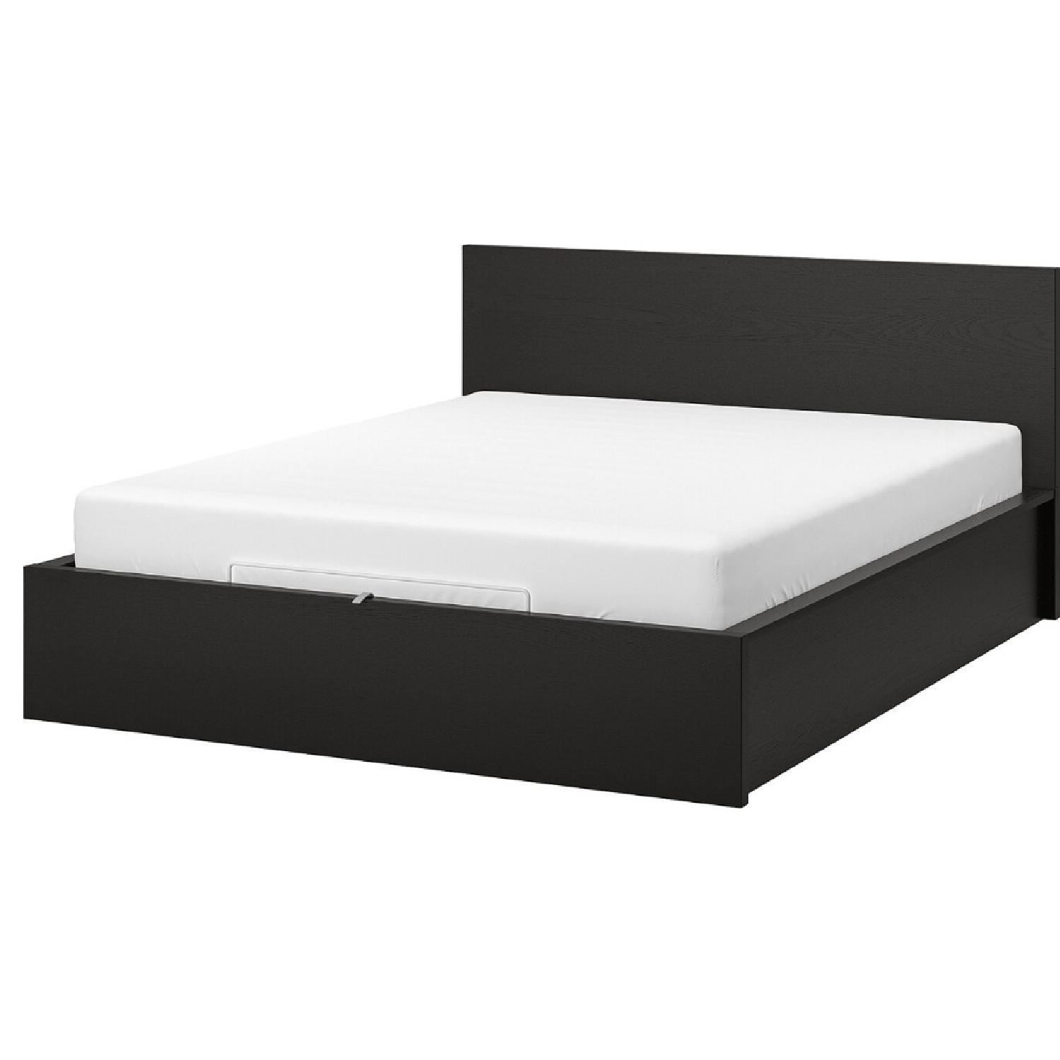 IKEA Malm Black-Brown Full Bed with Headboard & Storage - image-4